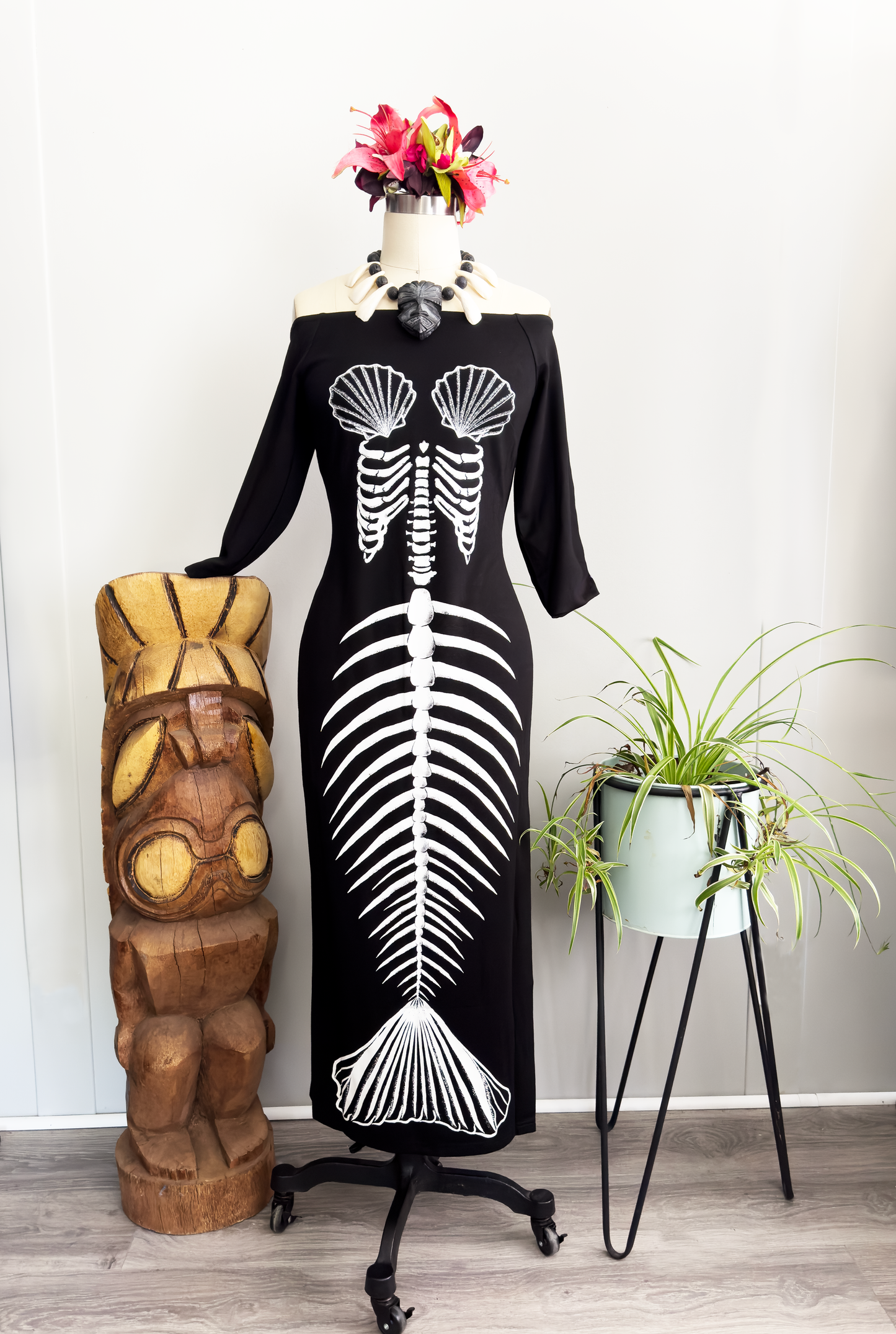 Ghastly Siren Skeleton Mermaid Dress - GLOW IN THE DARK