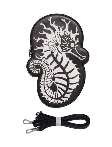 Ghastly Siren Skeleton Seahorse Purse -GLOW IN THE DARK