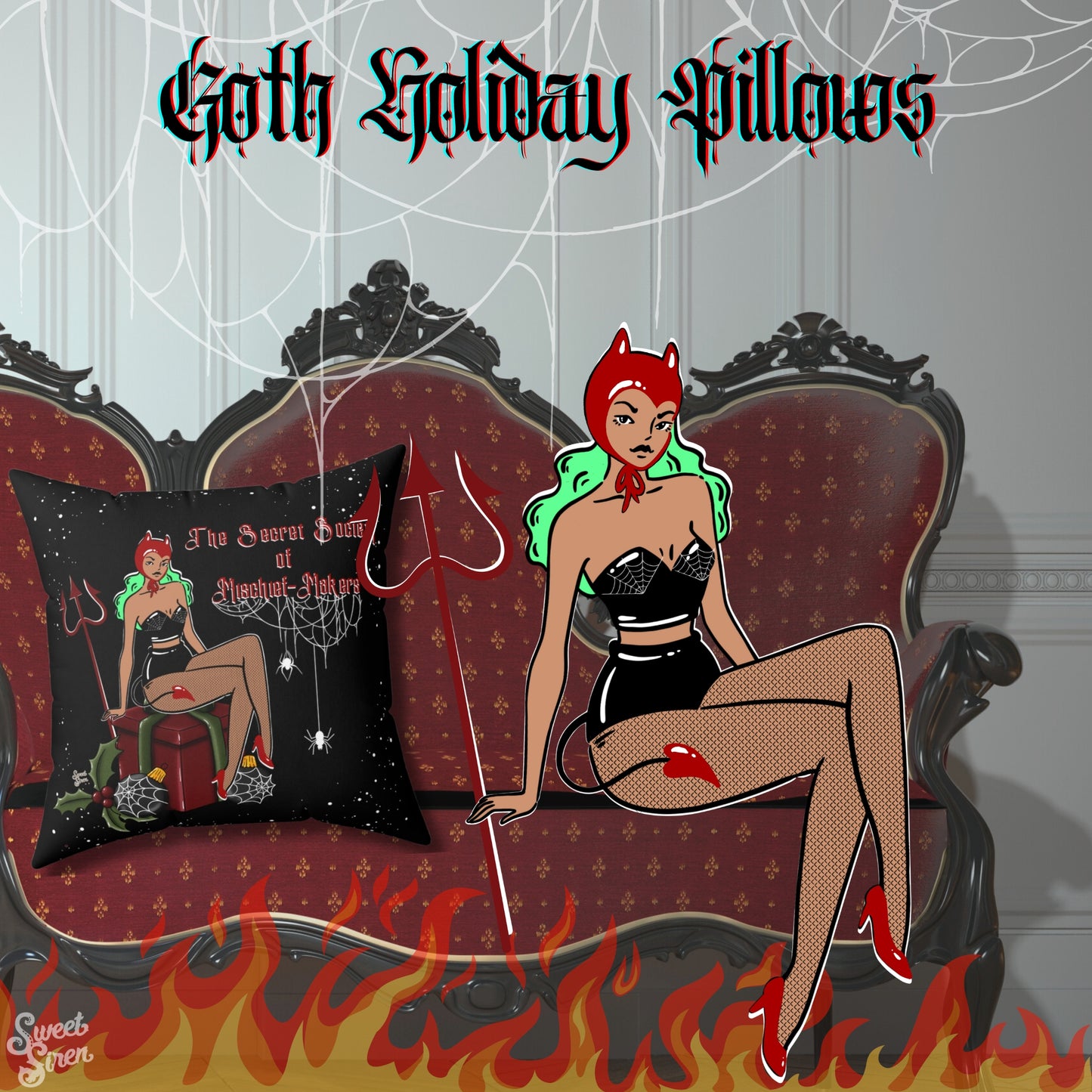 Secret Society of Mischief Makers - FULL Pillow - Black