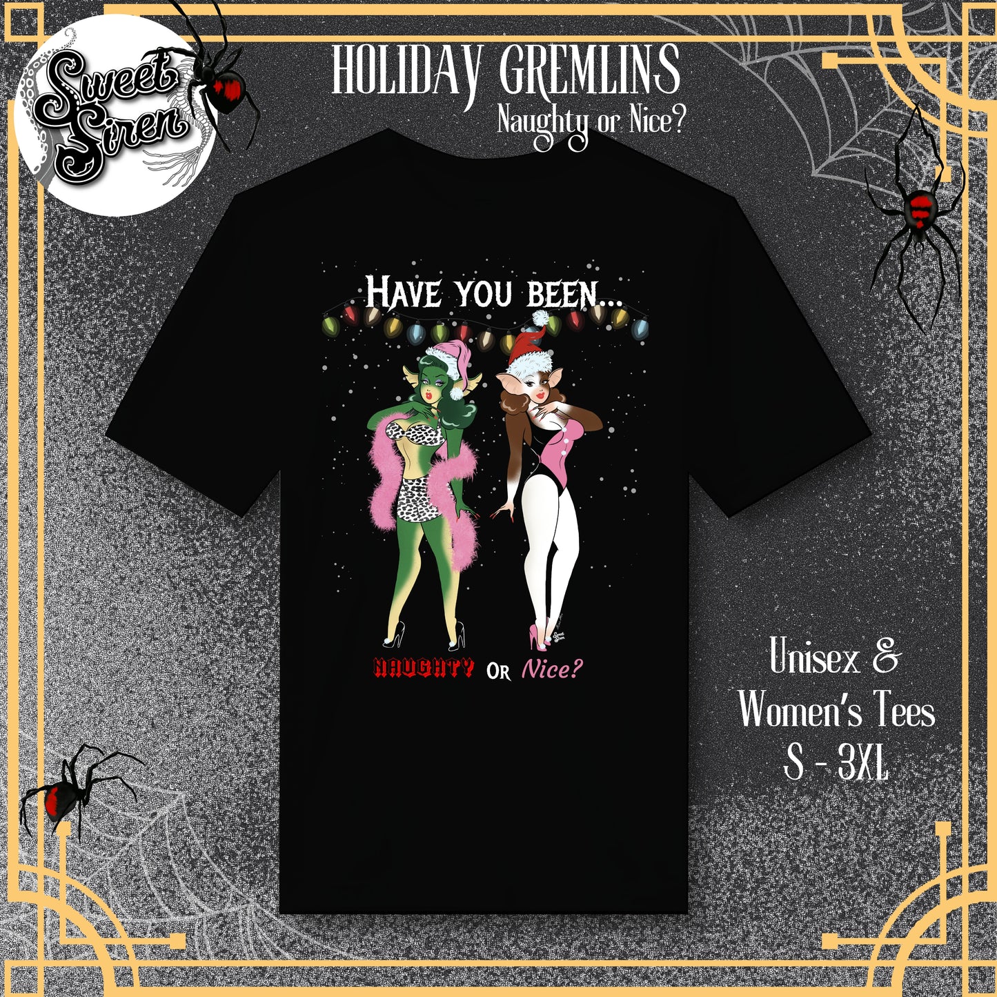 Naughty or Nice Gremlin Babes - Unisex Tee