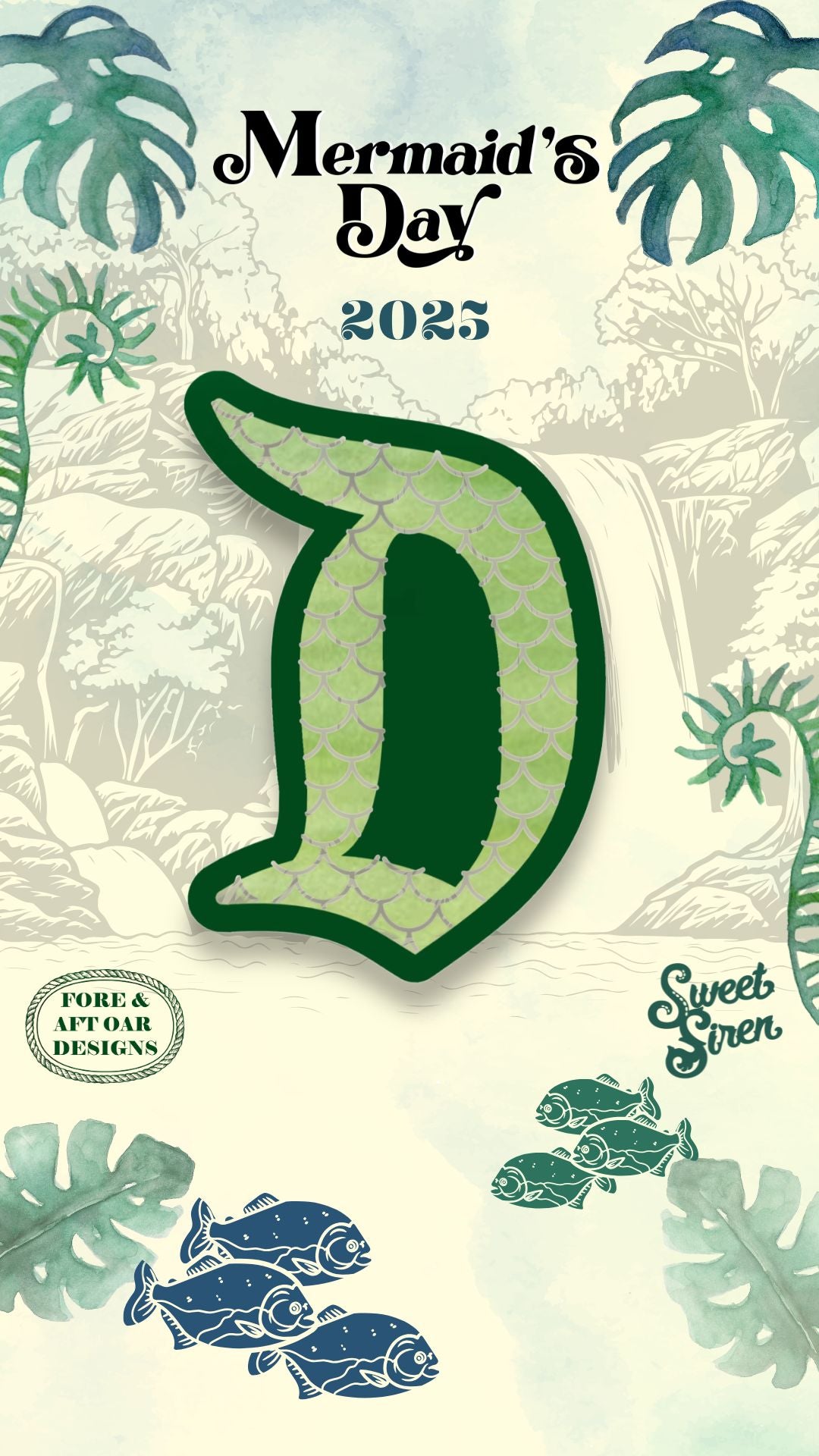 Mermaid’s Day 2025 Year of the Snake Theme "D" Brooch