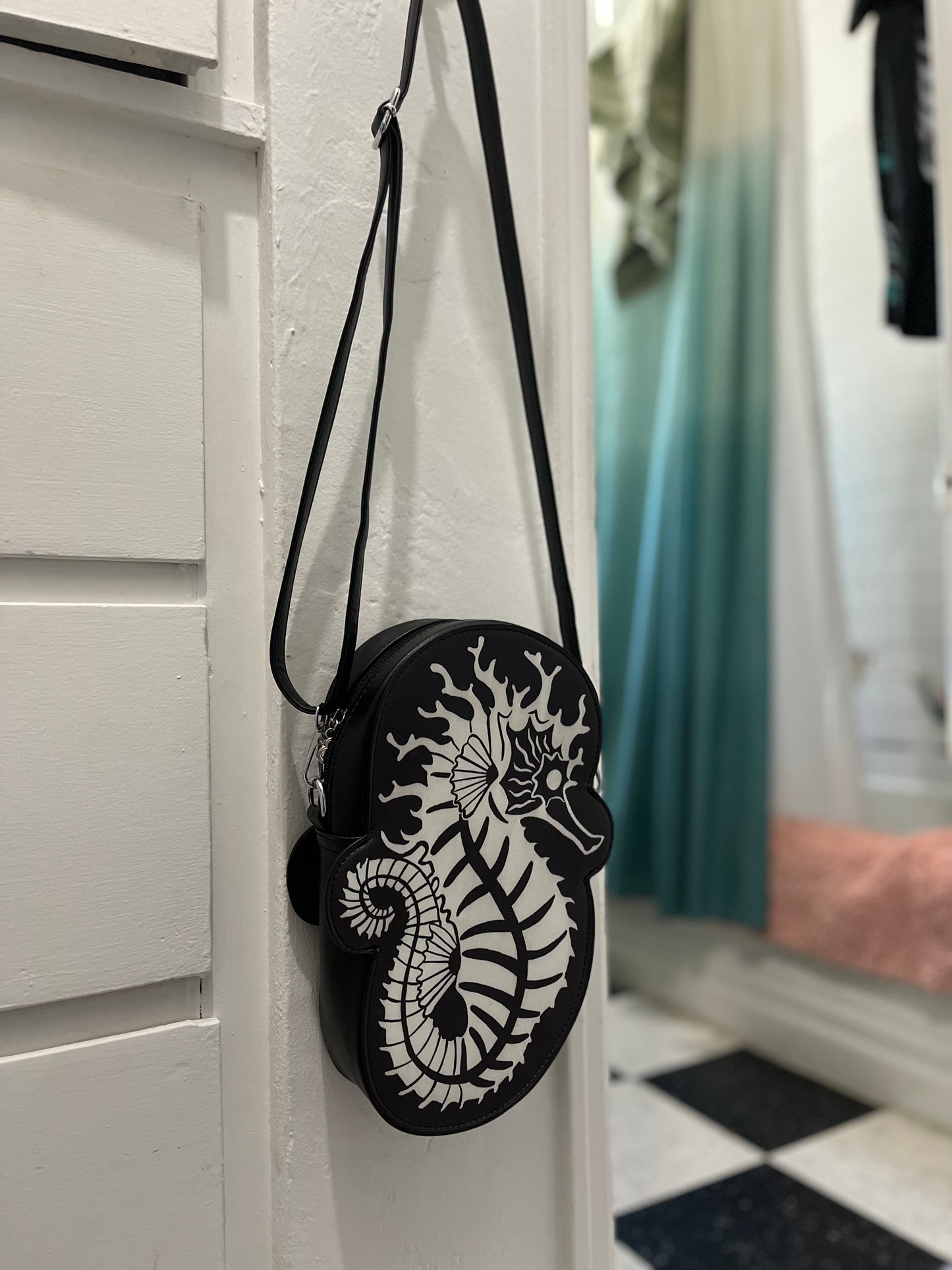 Ghastly Siren Skeleton Seahorse Purse -GLOW IN THE DARK