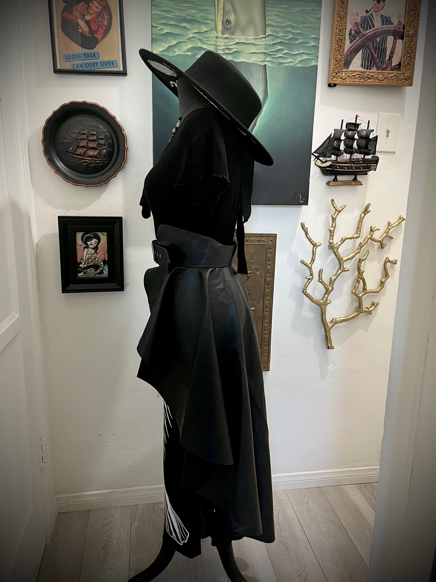 Long Peplum Skirt - Belt