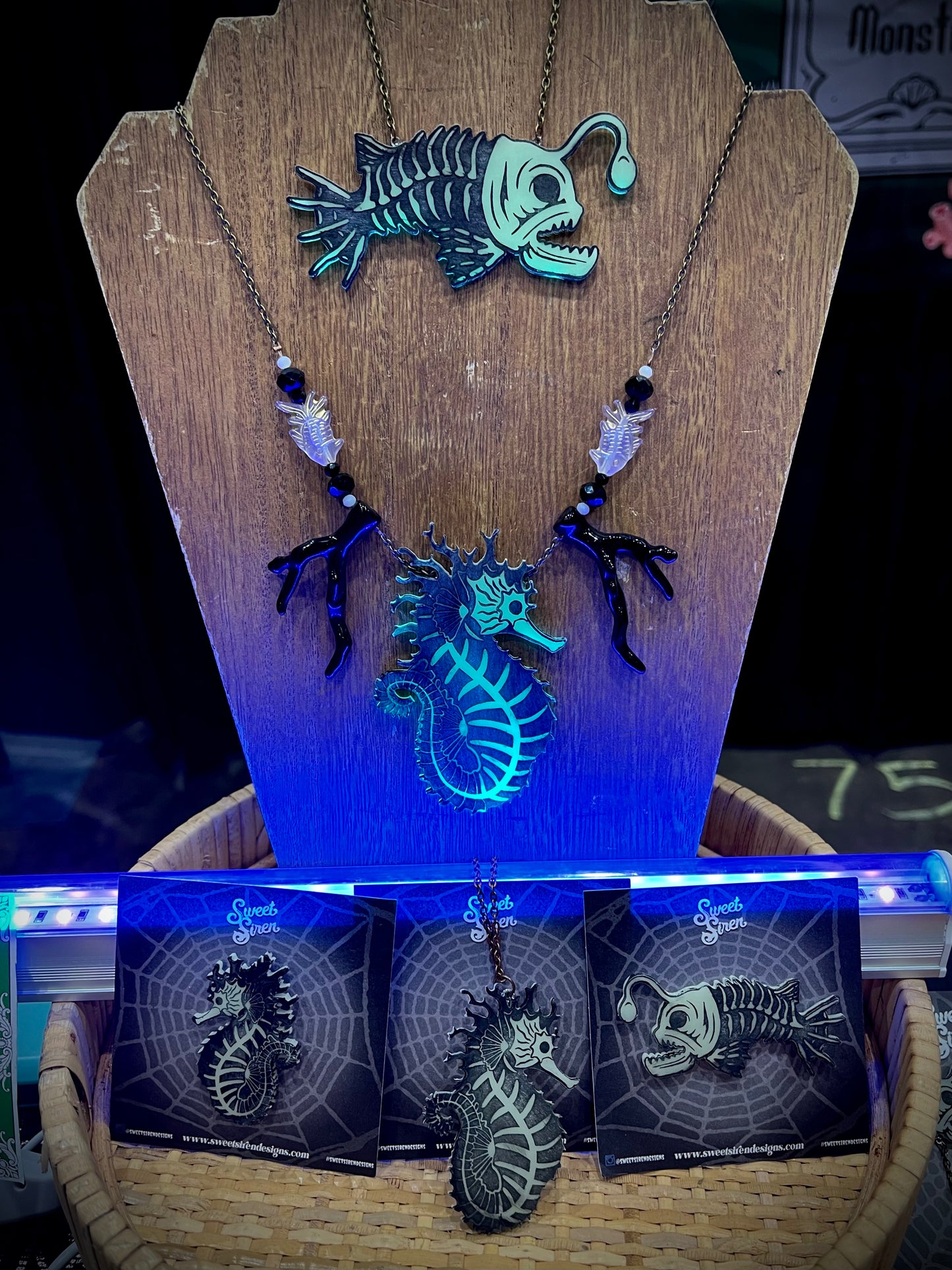 Skeleton Angler Fish Glow-in-the-Dark - Necklace