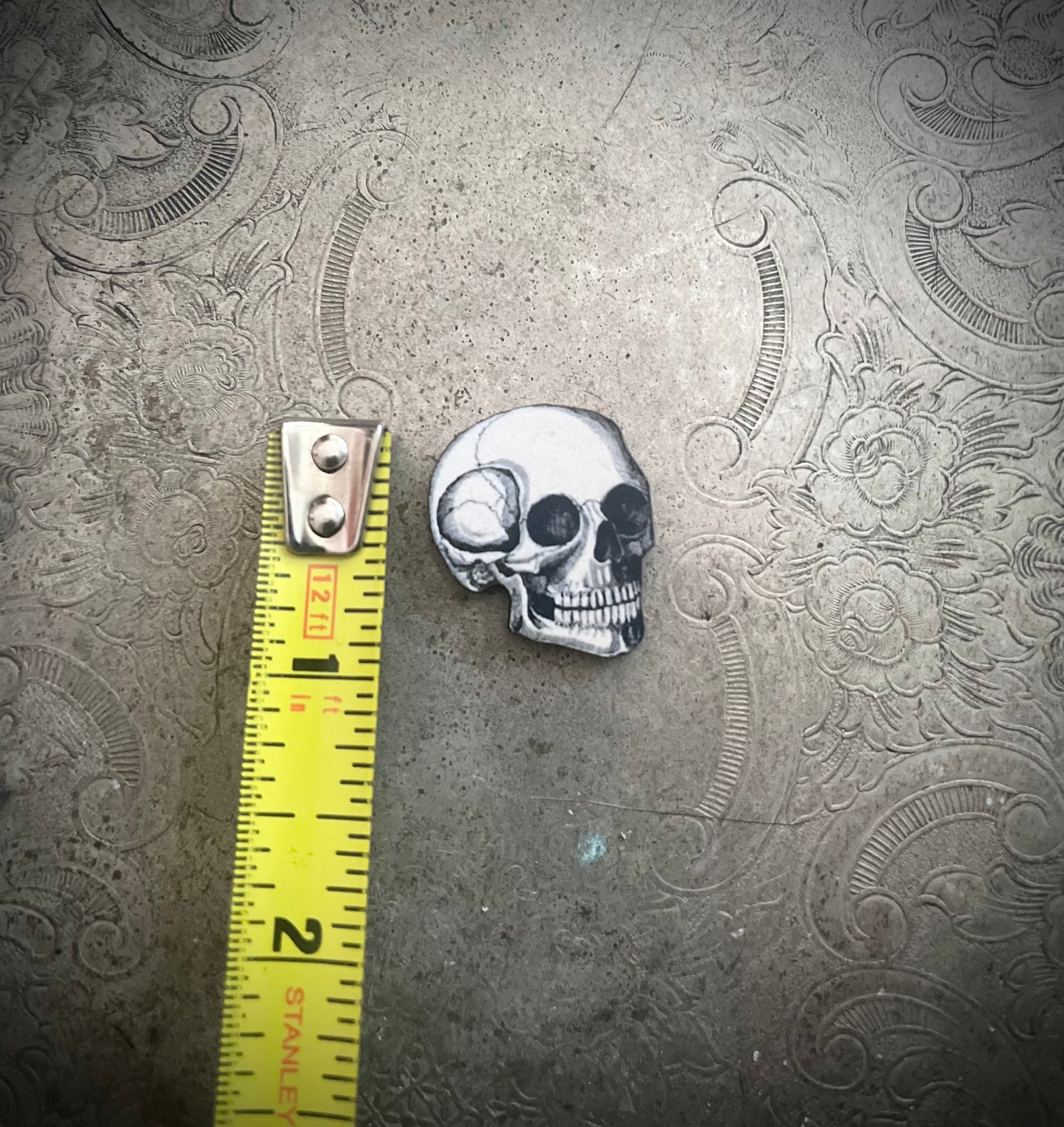 Wooden Skull - Printed Wood Laser Cut Piece