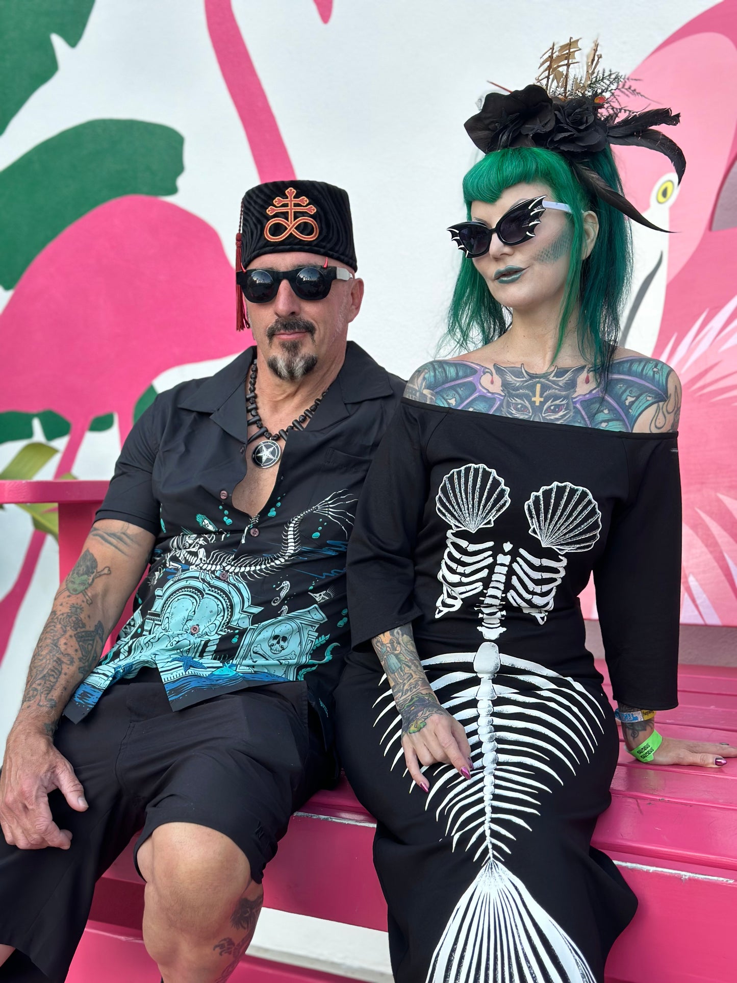 Ghastly Siren Skeleton Mermaid Dress - GLOW IN THE DARK