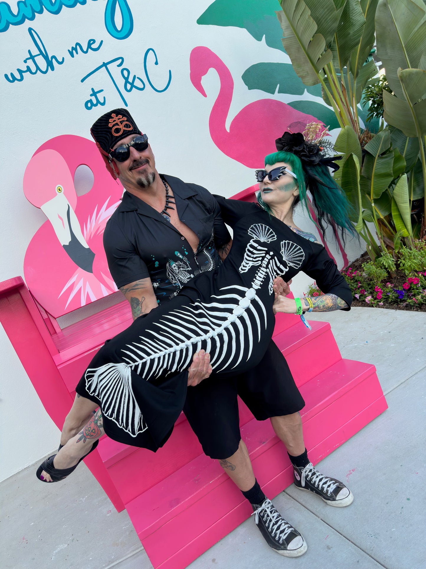 Ghastly Siren Skeleton Mermaid Dress - GLOW IN THE DARK