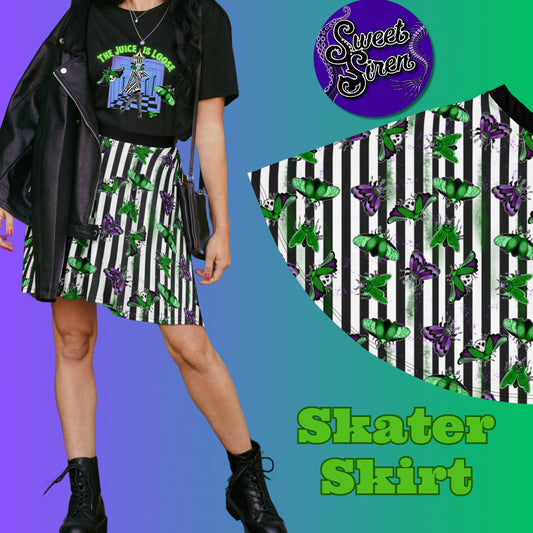 Beetle Stripes - Skater Skirt