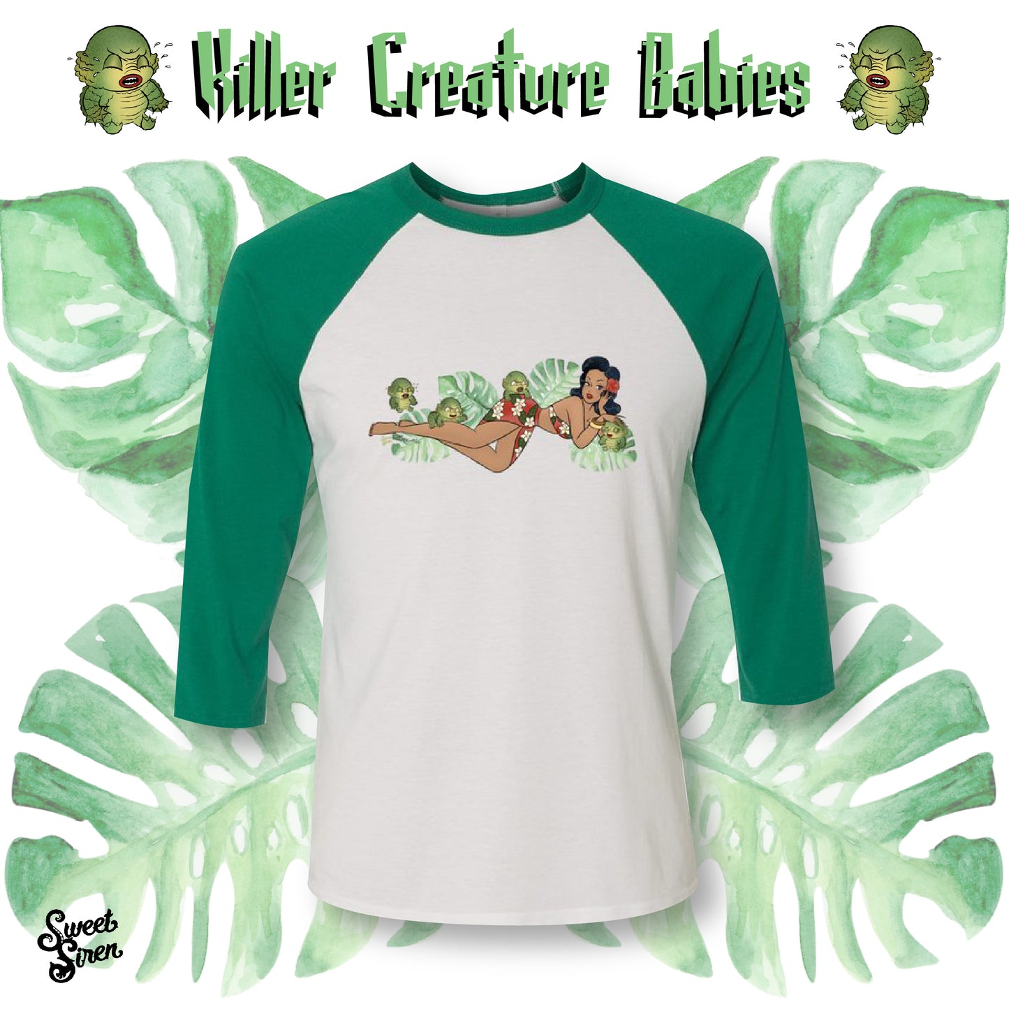 Creature Babies - Unisex 3\4 Sleeve Baseball Tee