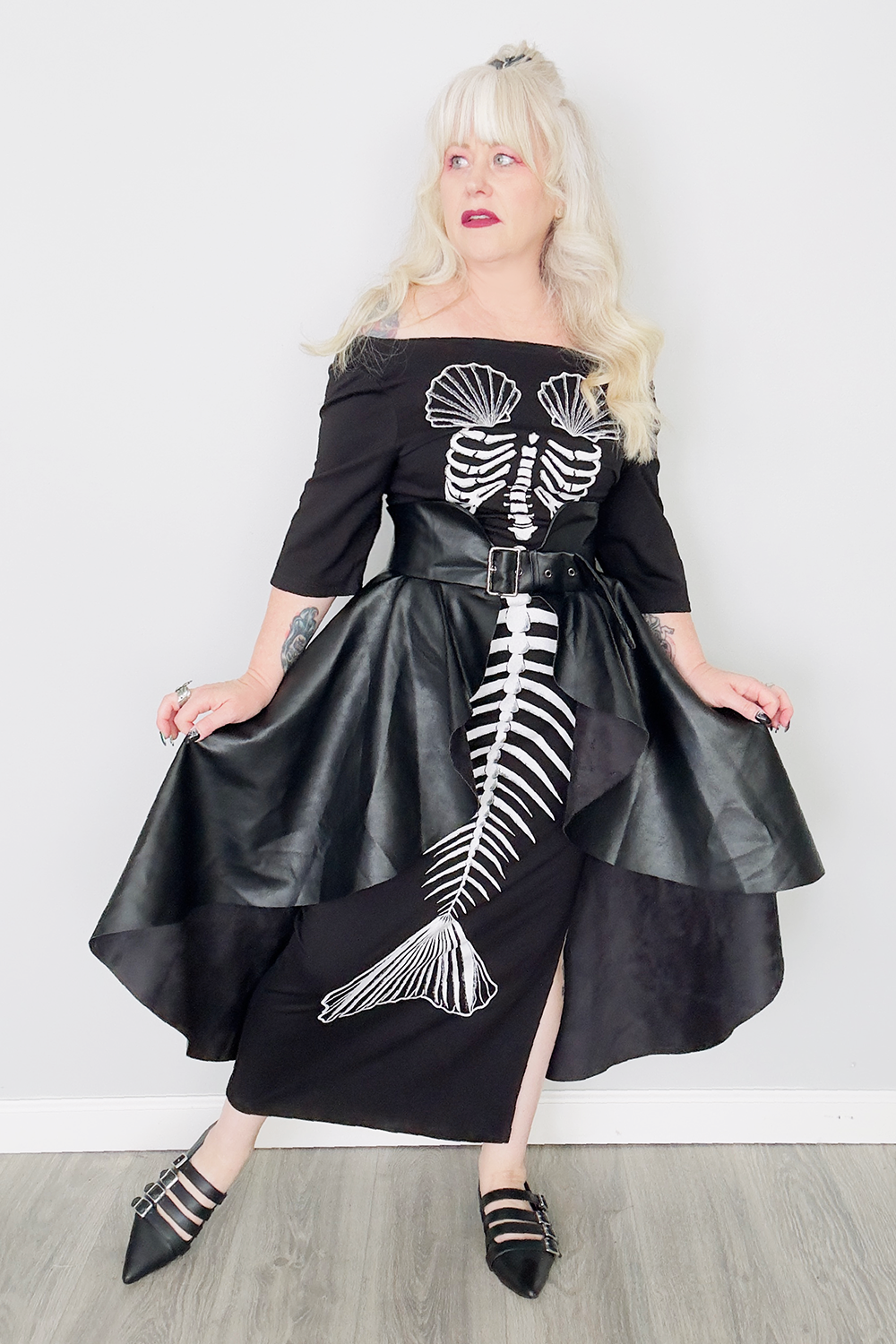 Long Peplum Skirt - Belt