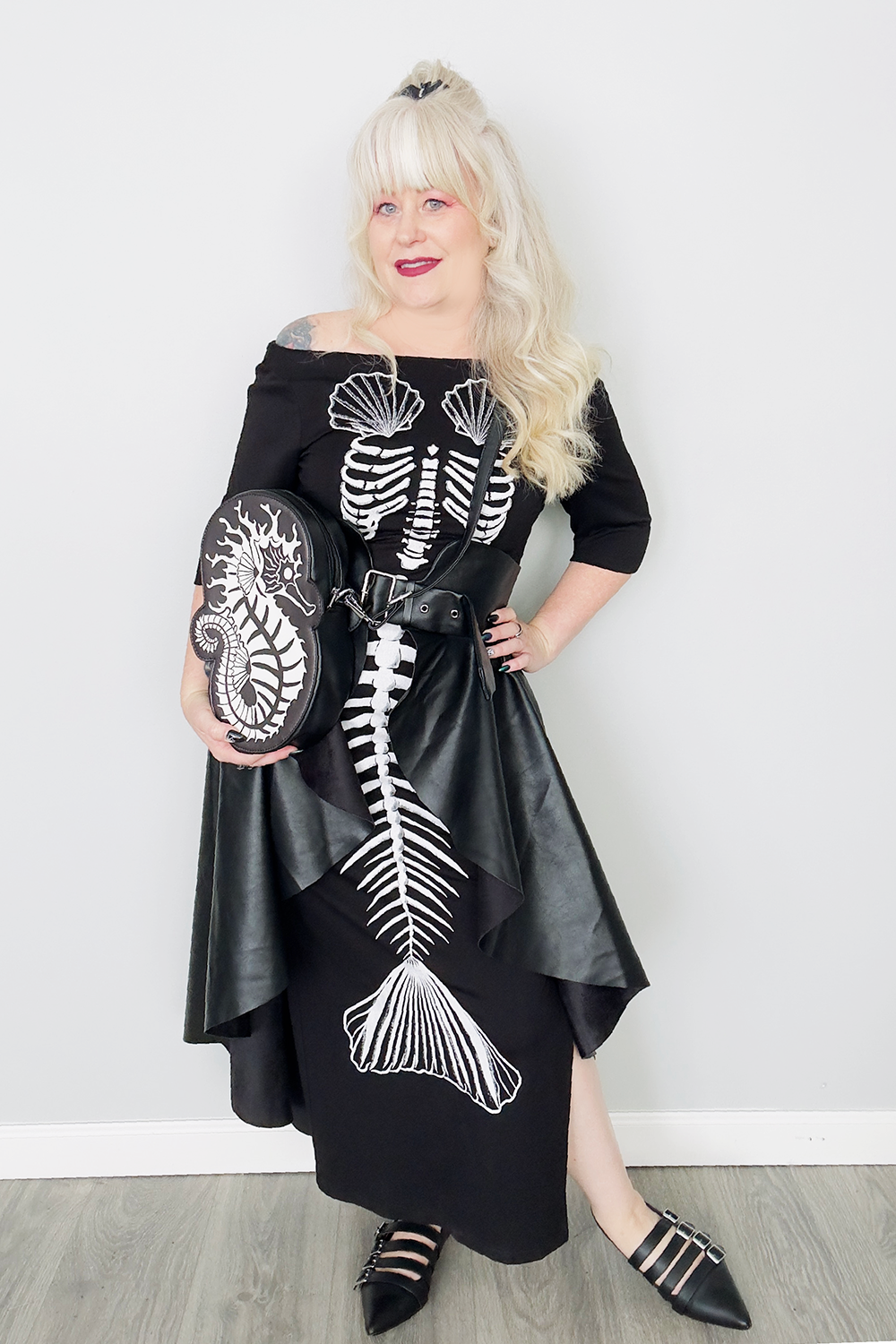 Ghastly Siren Skeleton Seahorse Purse -GLOW IN THE DARK