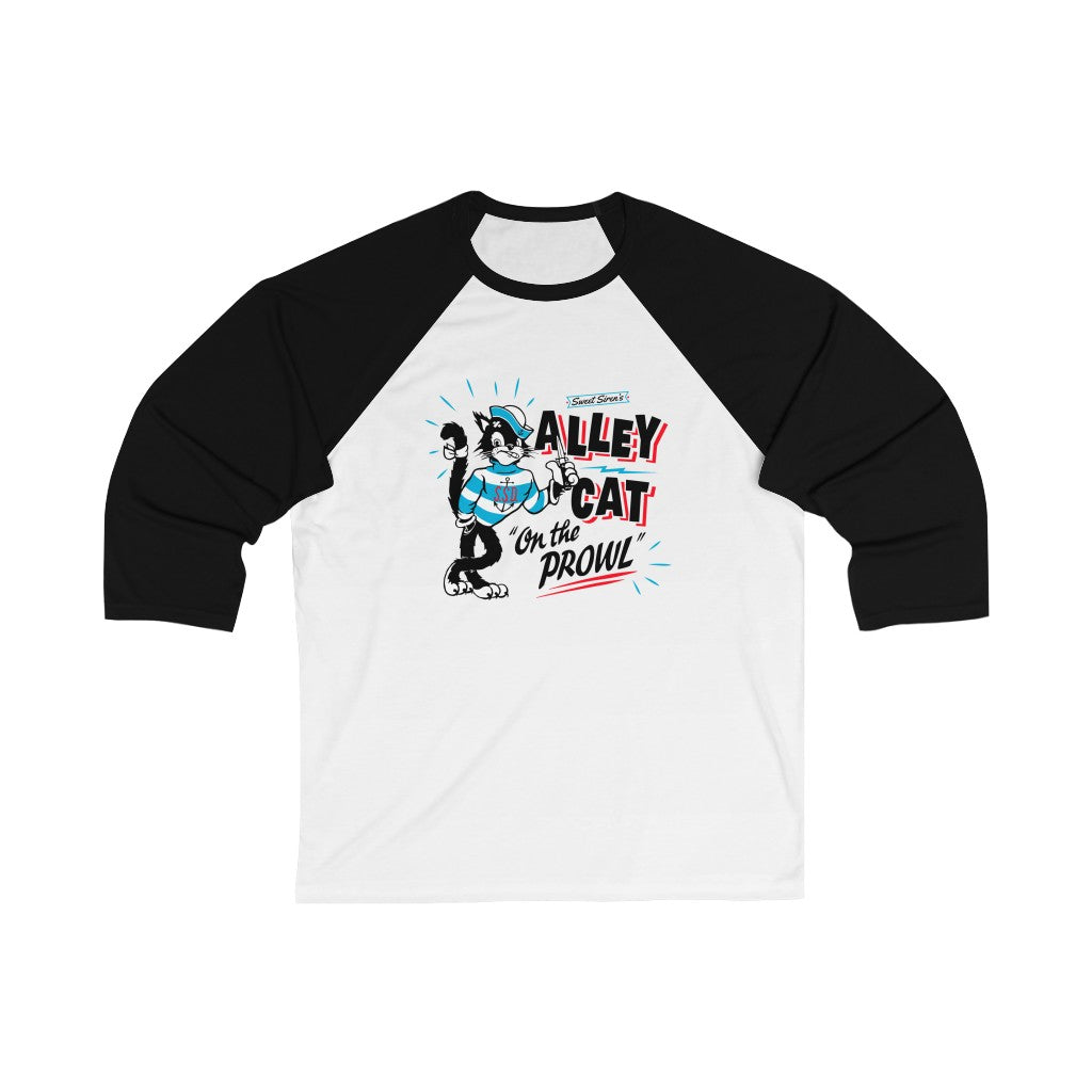 Alley Cat on the Prowl - Unisex 3/4 Sleeve Baseball Tee