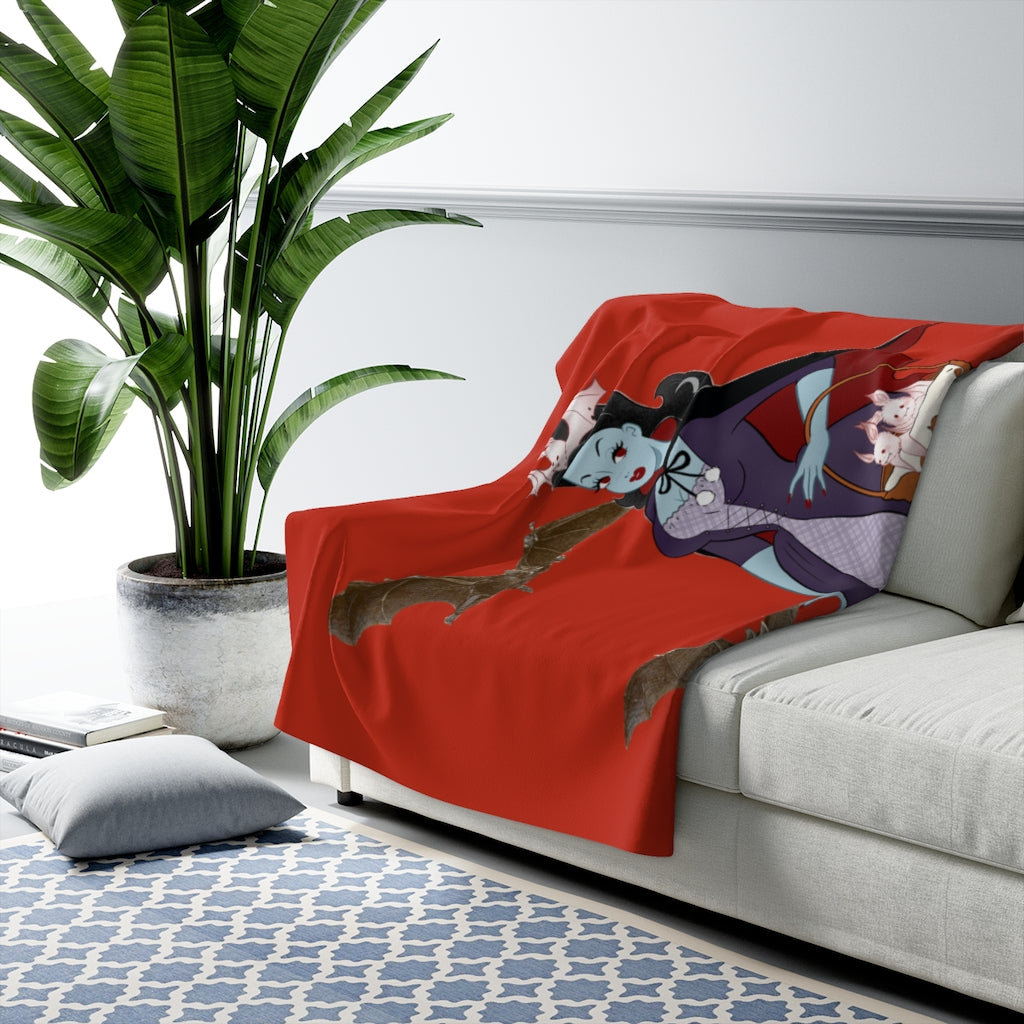 Vampire Bat Babe - Sherpa Fleece Blanket
