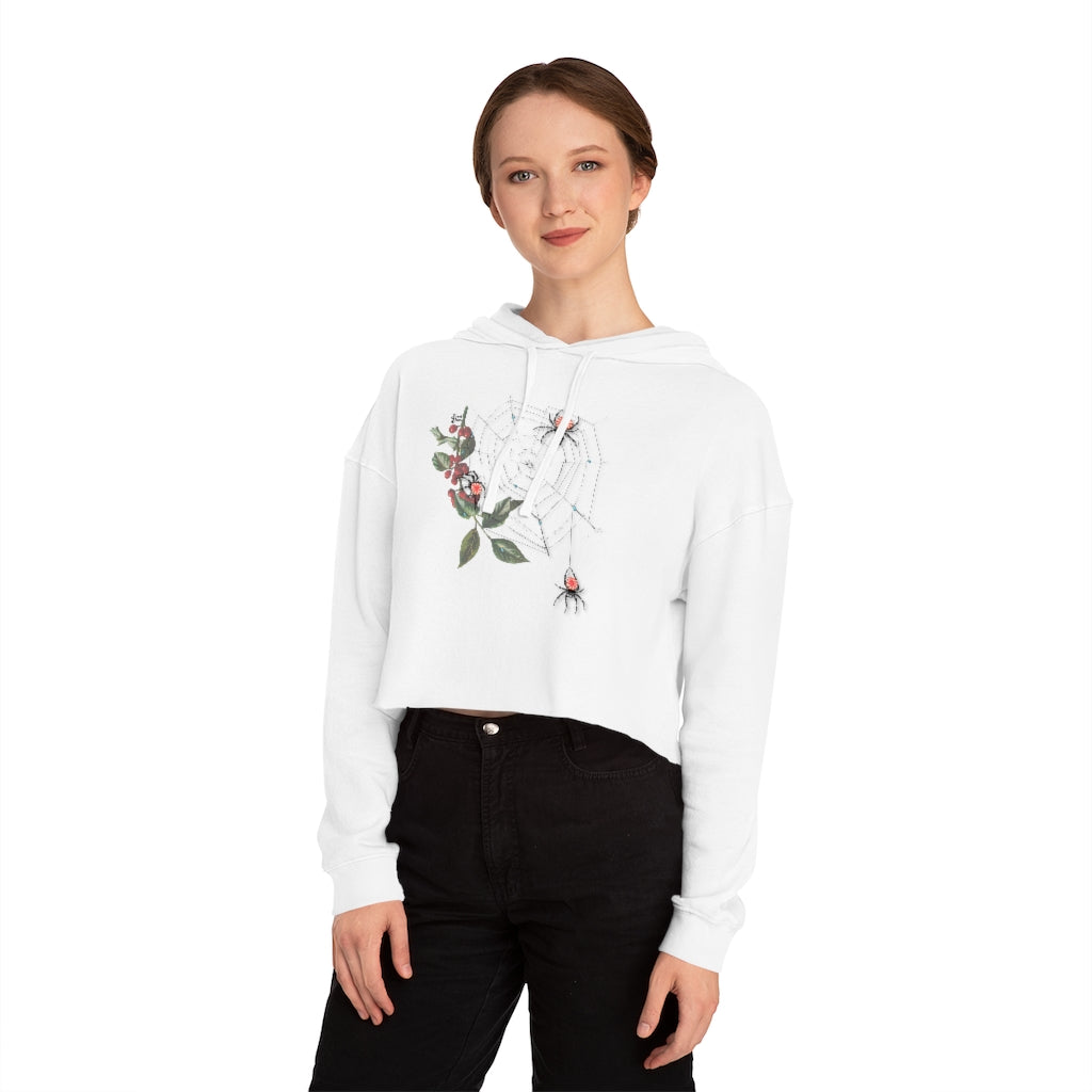 Peppermint Spider Web - Women’s Cropped Hooded Sweatshirt