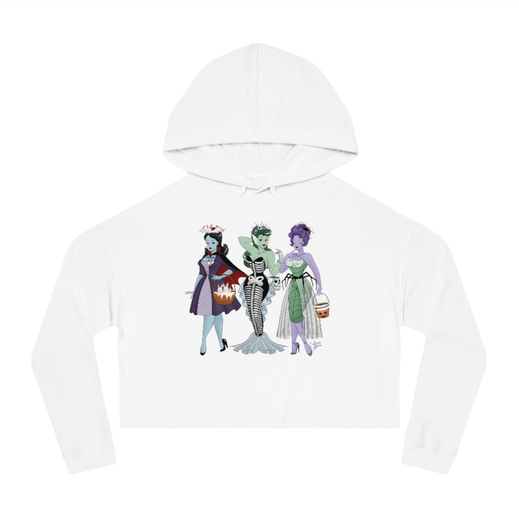 Trick or Treat Babes - Women’s Cropped Hooded Sweatshirt