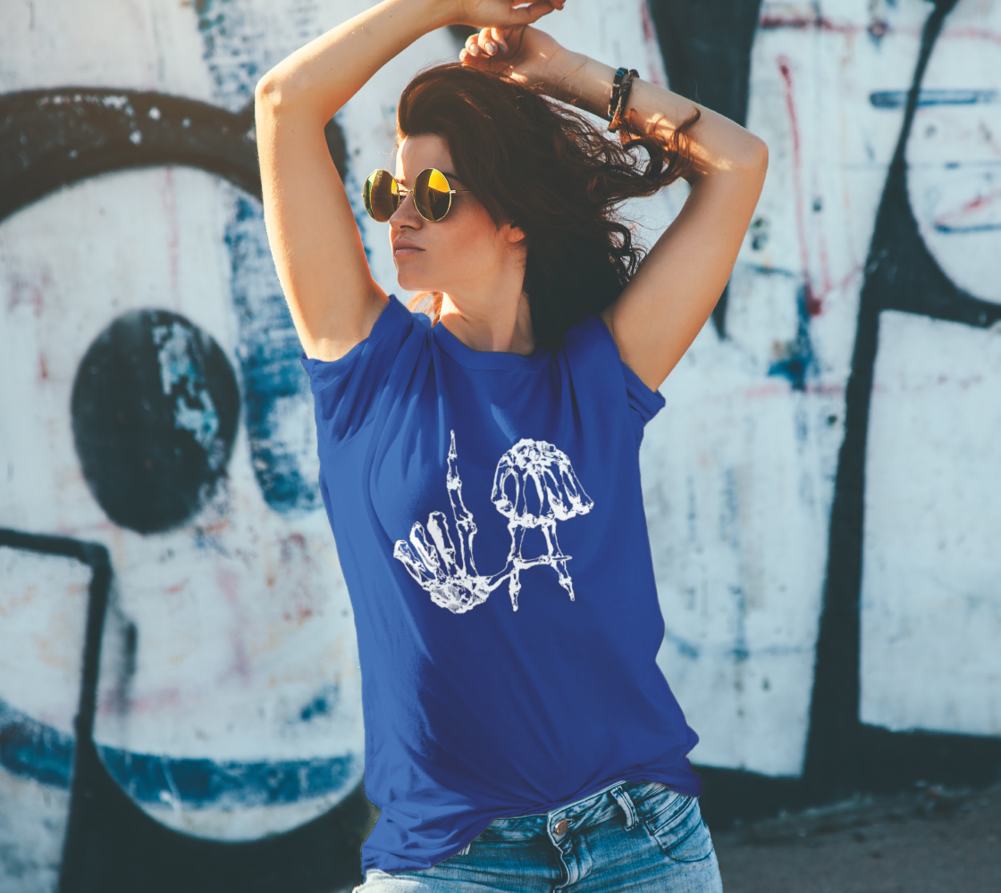 LA Skeleton Hands - UNISEX DODGER BLUE Tee