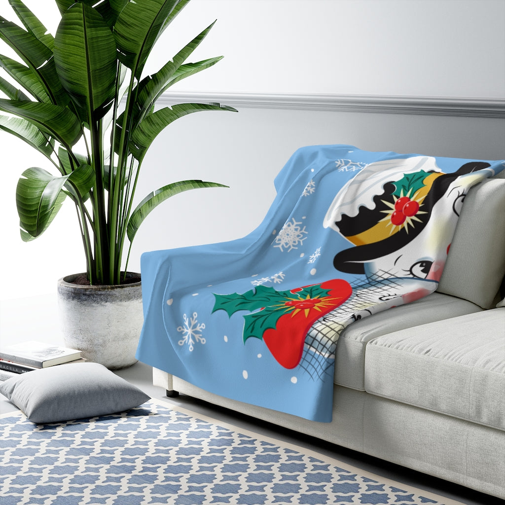 Snowed In - Powder Blue - Sherpa Fleece Blanket