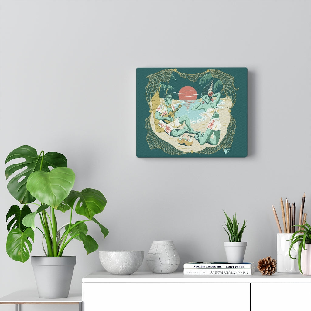 We're Alive! - Canvas 10"x 8" - Teal