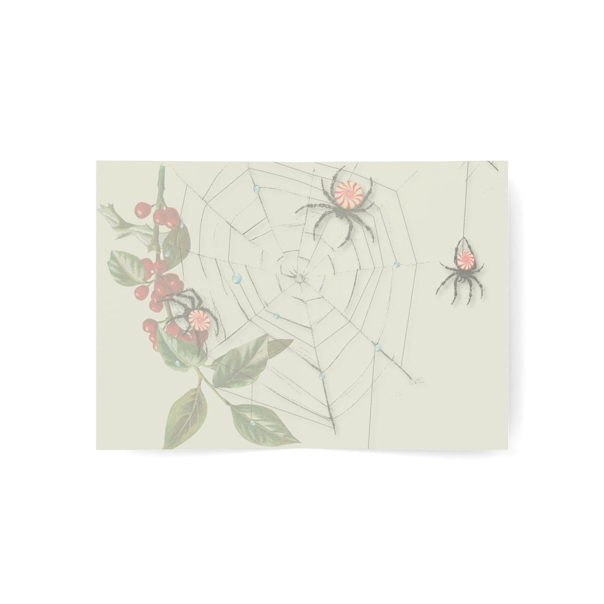 Peppermint Spiderweb - Folded Greeting Cards