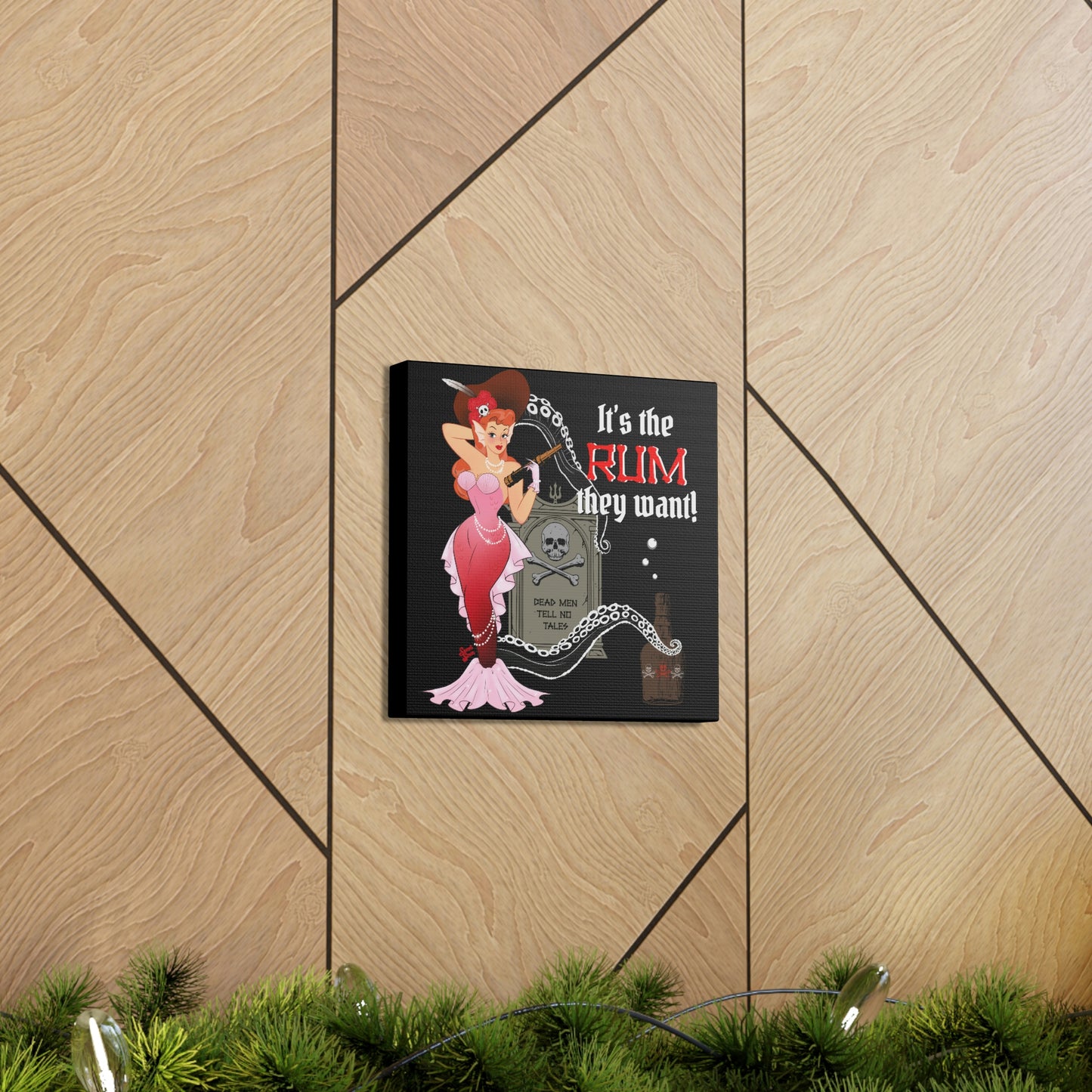 Red Headed Pirate Mermaid - Canvas Print