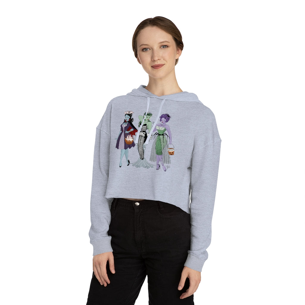 Trick or Treat Babes - Women’s Cropped Hooded Sweatshirt