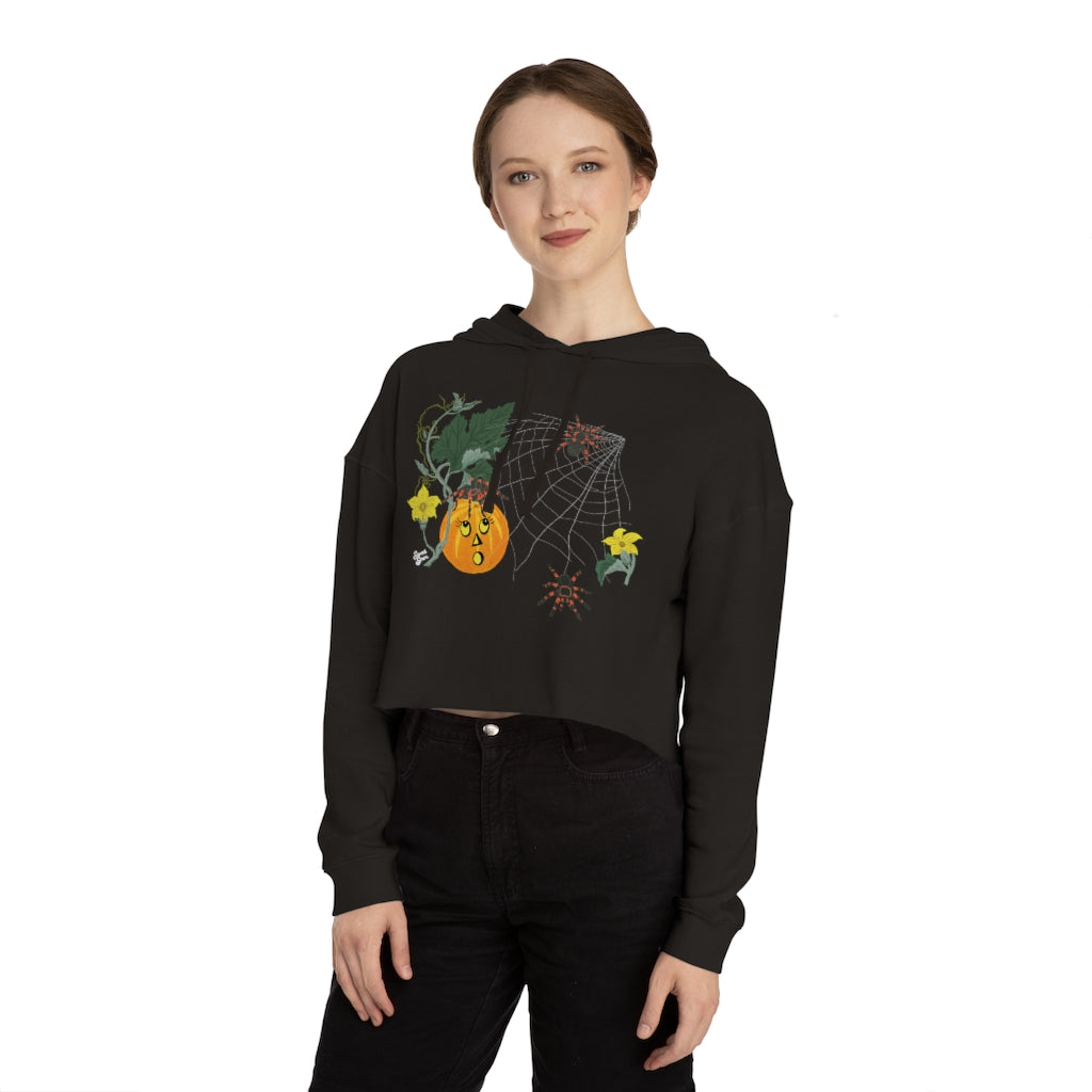 Fall Spiderweb - Women’s Cropped Hooded Sweatshirt