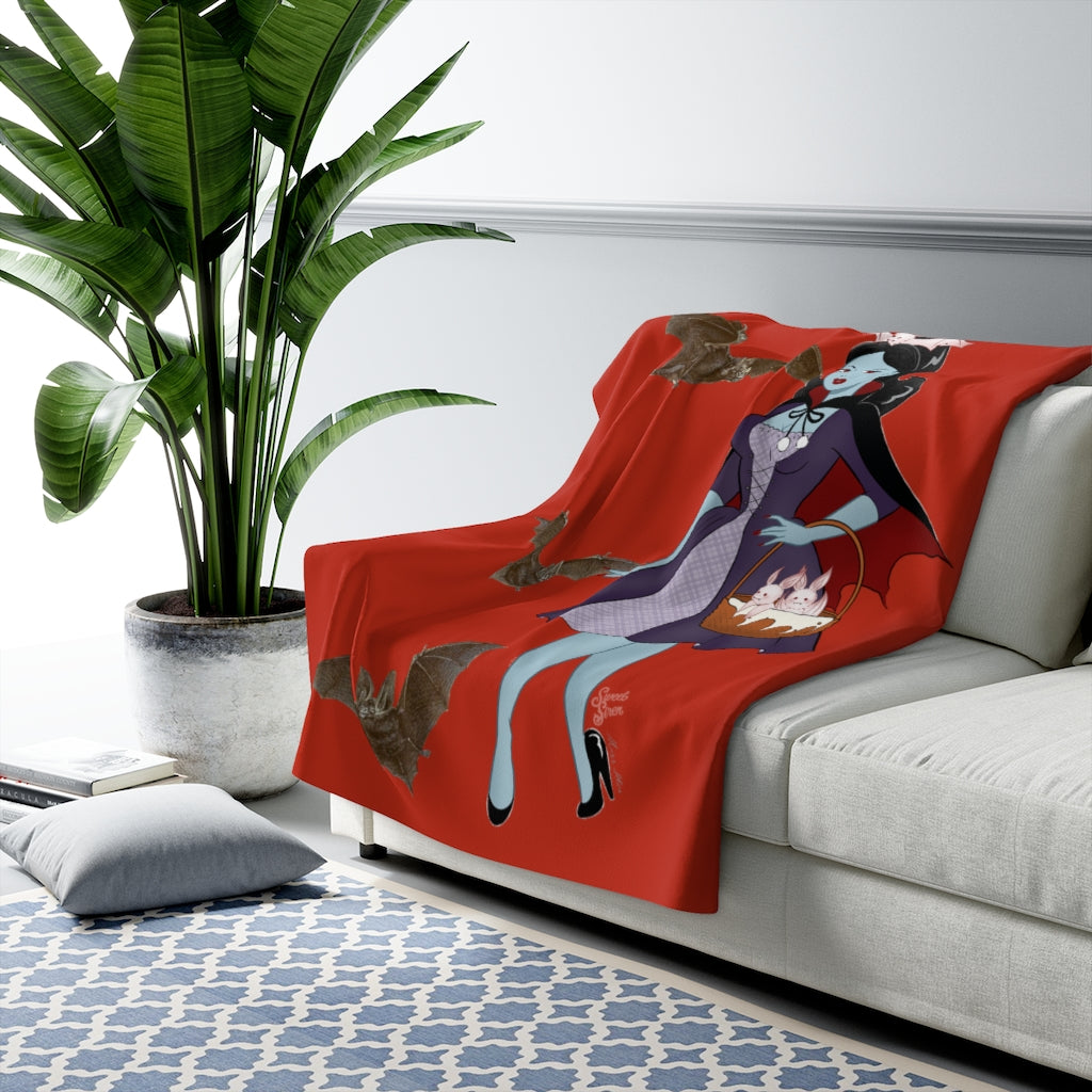 Vampire Bat Babe - Sherpa Fleece Blanket