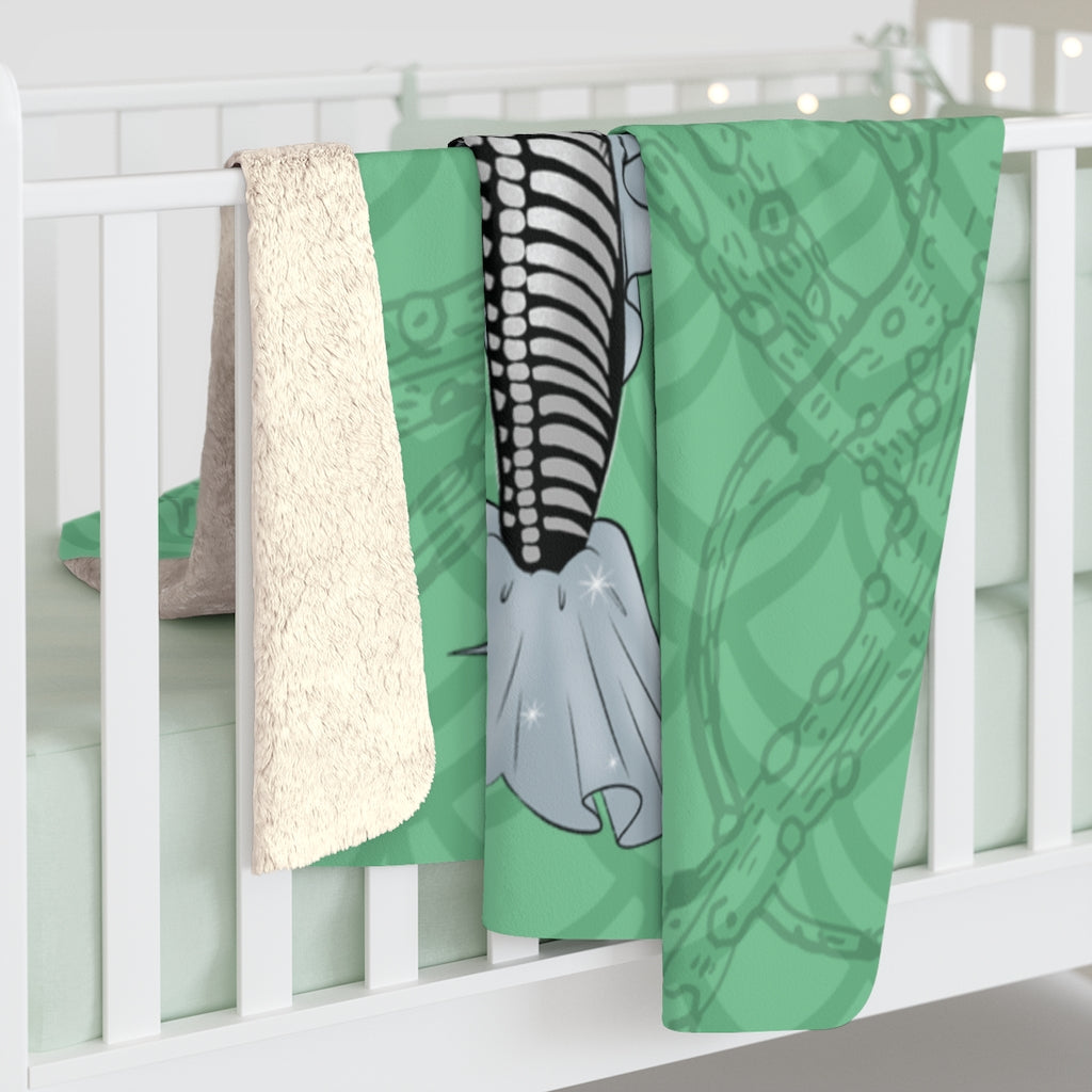 Skeleton Mermaid Babe - Sherpa Fleece Blanket