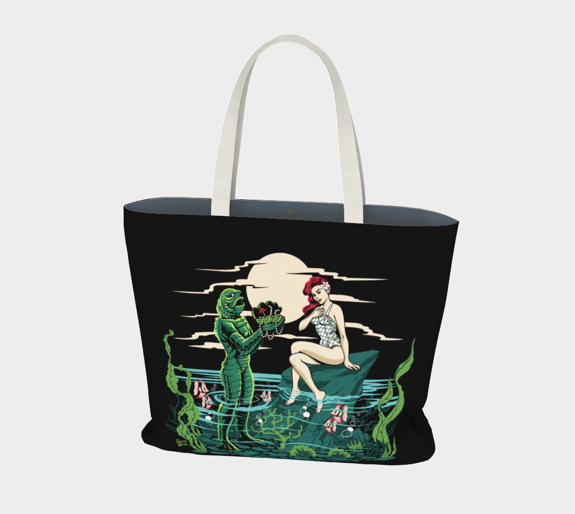 Mid Century Swamp Couple - Beach Tote