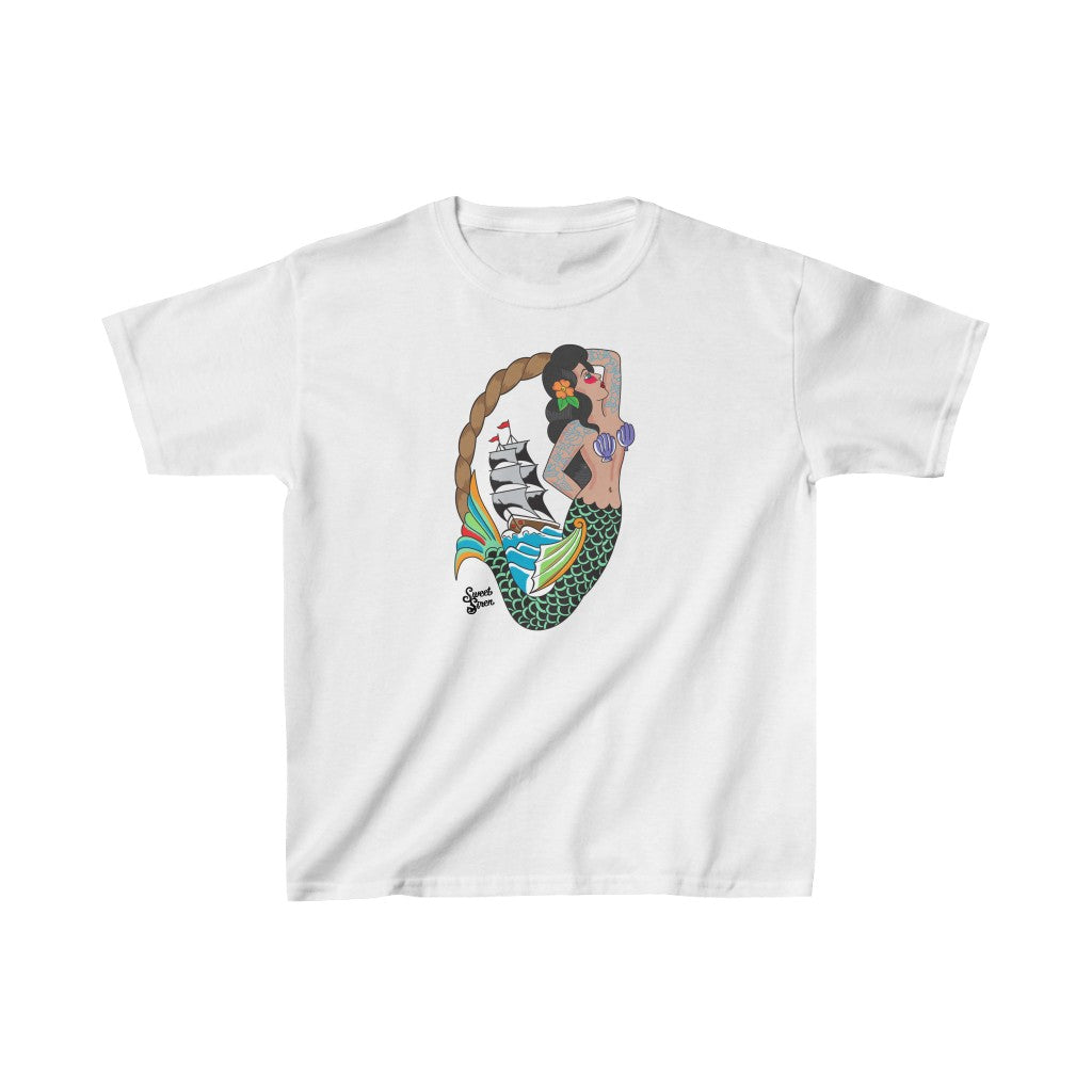 Sweet Siren Tattoo Mermaid - Youth Kids Tee