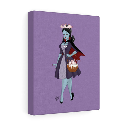 Copy of Vampire Bat Babe - 8"x10" Canvas - Purple