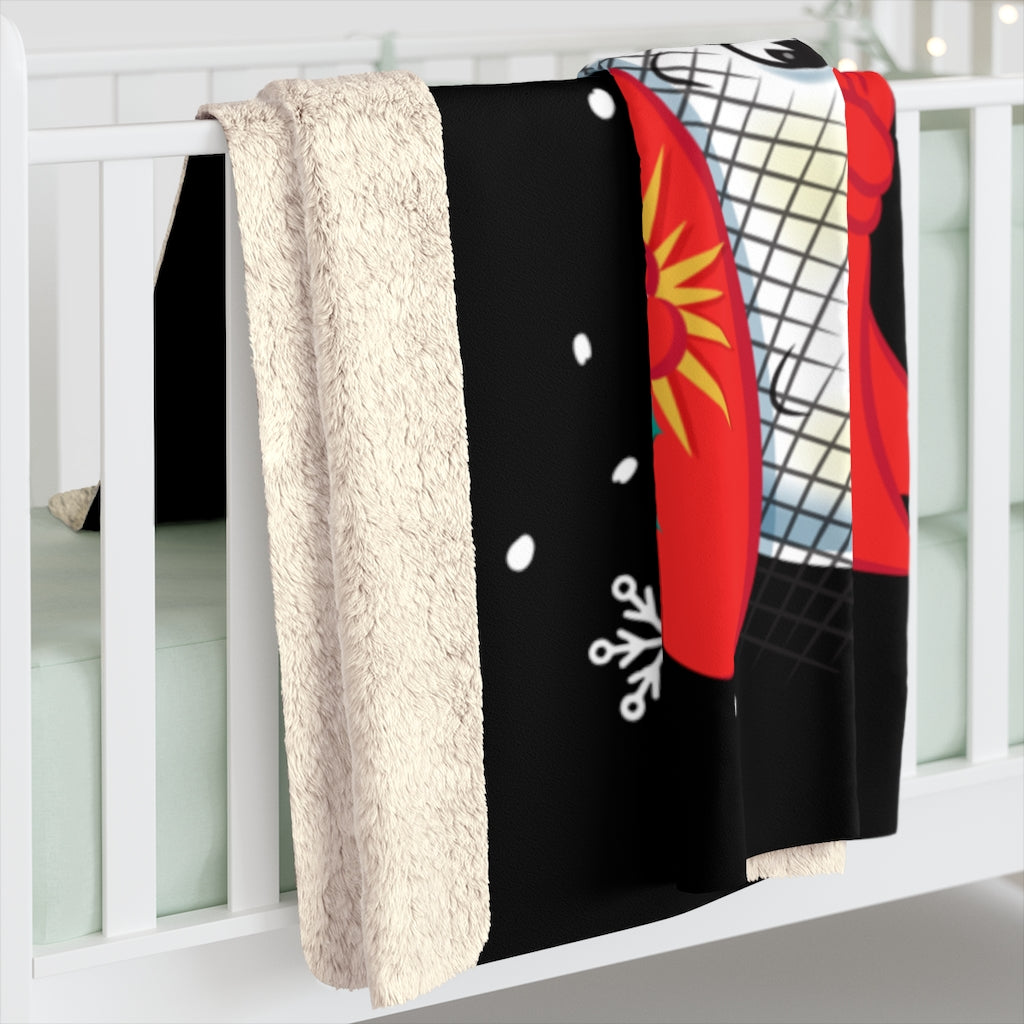 Snowed In -Black- Sherpa Fleece Blanket