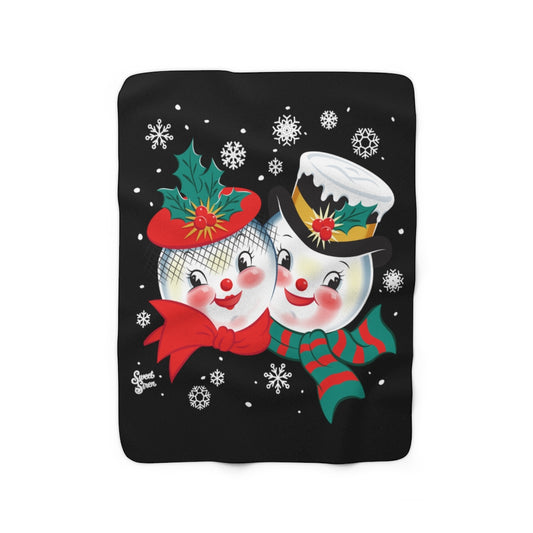 Snowed In -Black- Sherpa Fleece Blanket