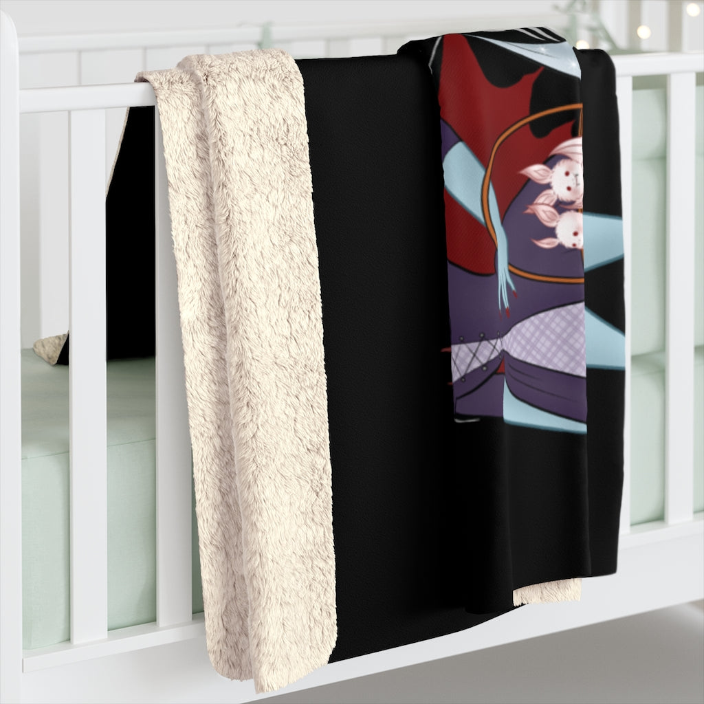3 Trick or Treat Babes -All Black - Sherpa Fleece Blanket
