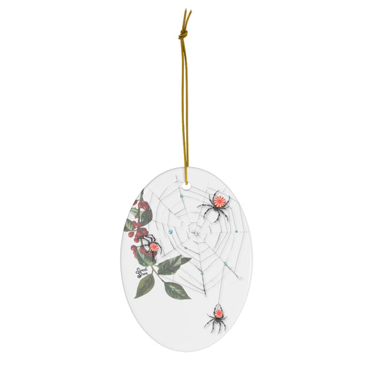 Peppermint Spiderweb - Ceramic Ornament