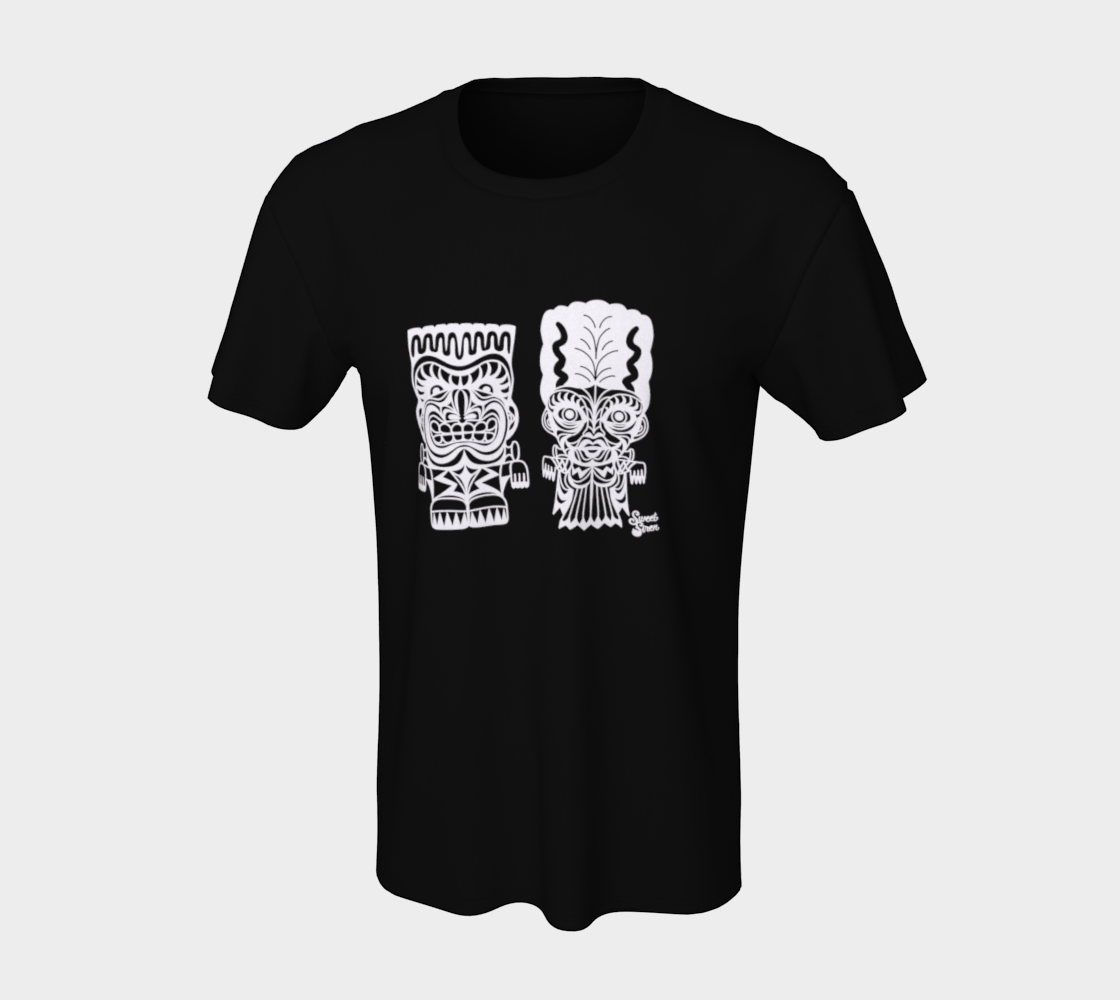 Franky & Bride Tiki Monsters - White Ink - Unisex tee