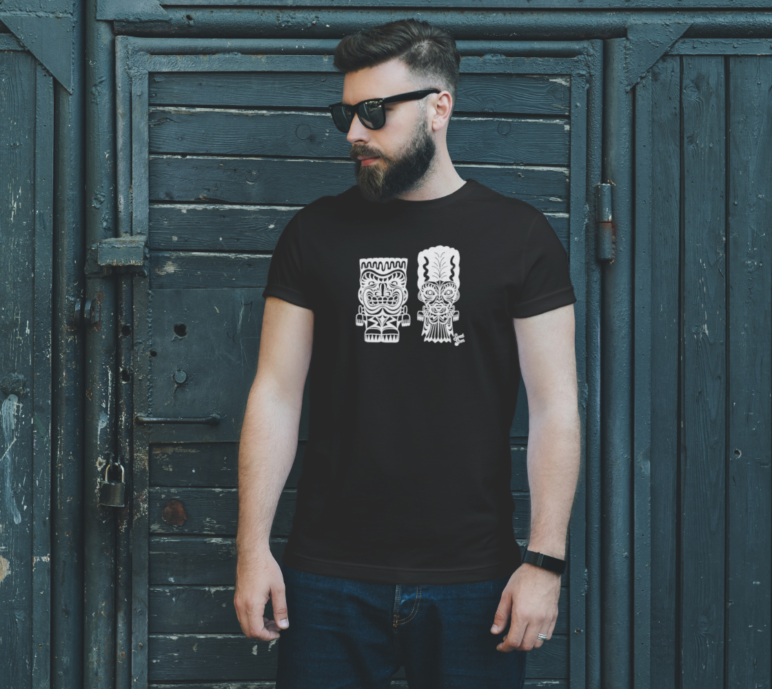Franky & Bride Tiki Monsters - White Ink - Unisex tee