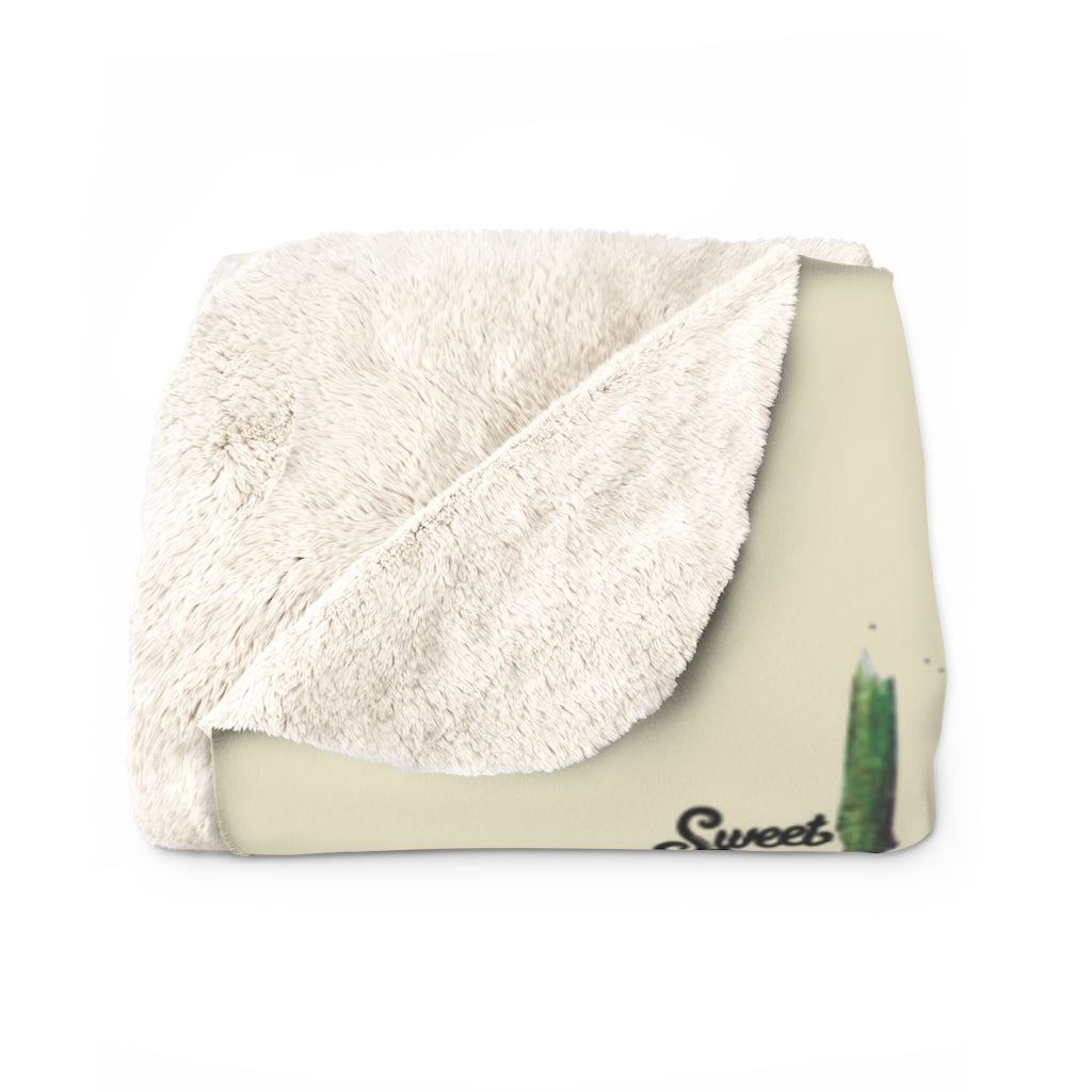 Peppermint Spider Web - Cream - Sherpa Fleece Blanket