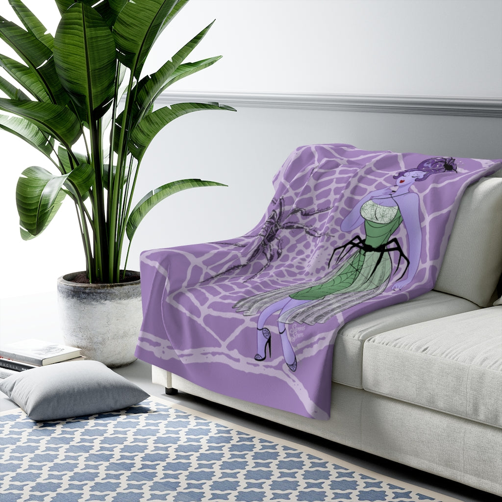 Spider Web Babe - Sherpa Fleece Blanket