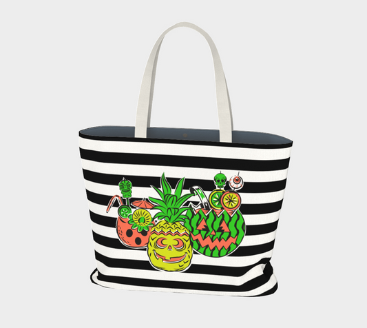 SummerWeen Tiki - Stripe - Beach Tote