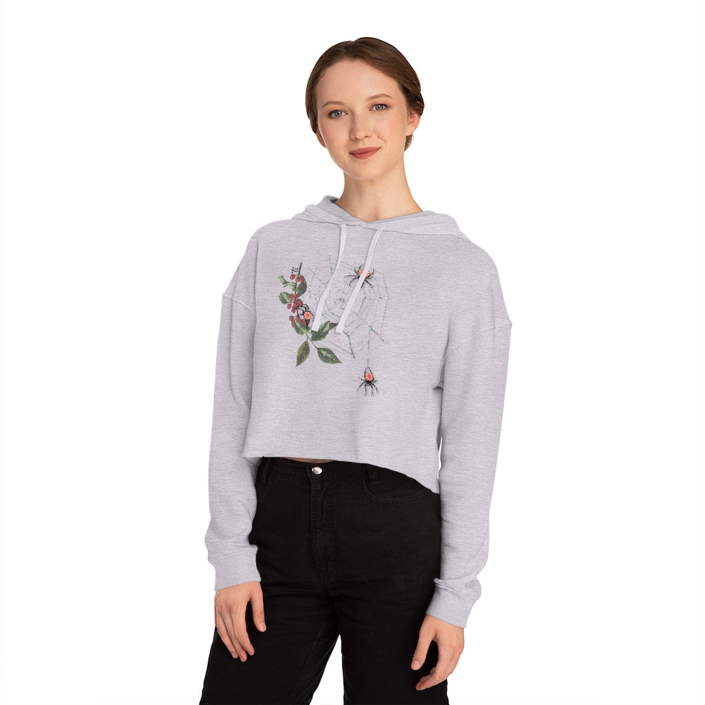 Peppermint Spider Web - Women’s Cropped Hooded Sweatshirt