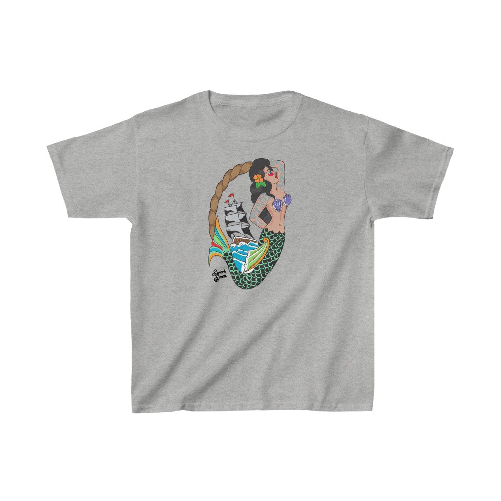 Sweet Siren Tattoo Mermaid - Youth Kids Tee