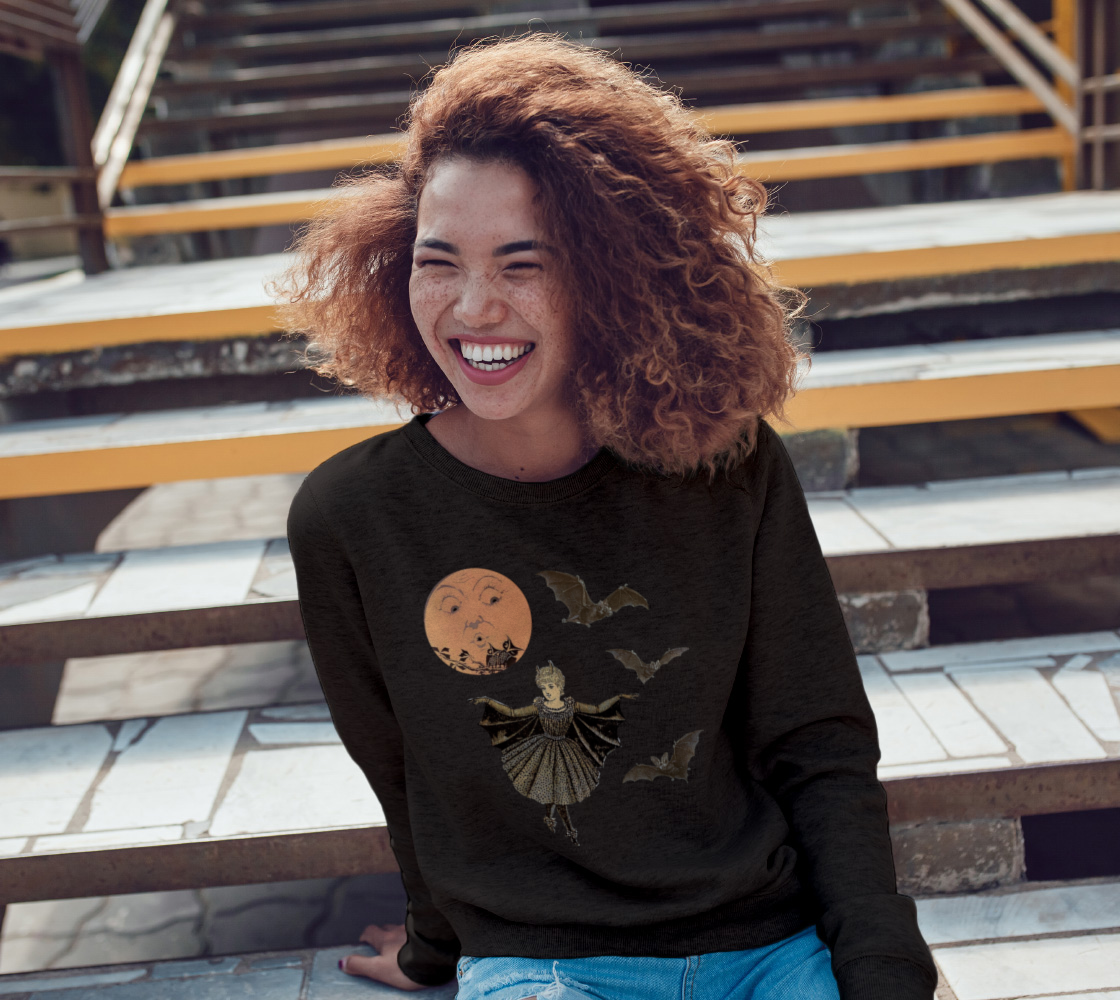Victorian Bat Wings in the Moonlight - Pull Over Unisex Sweatshirt