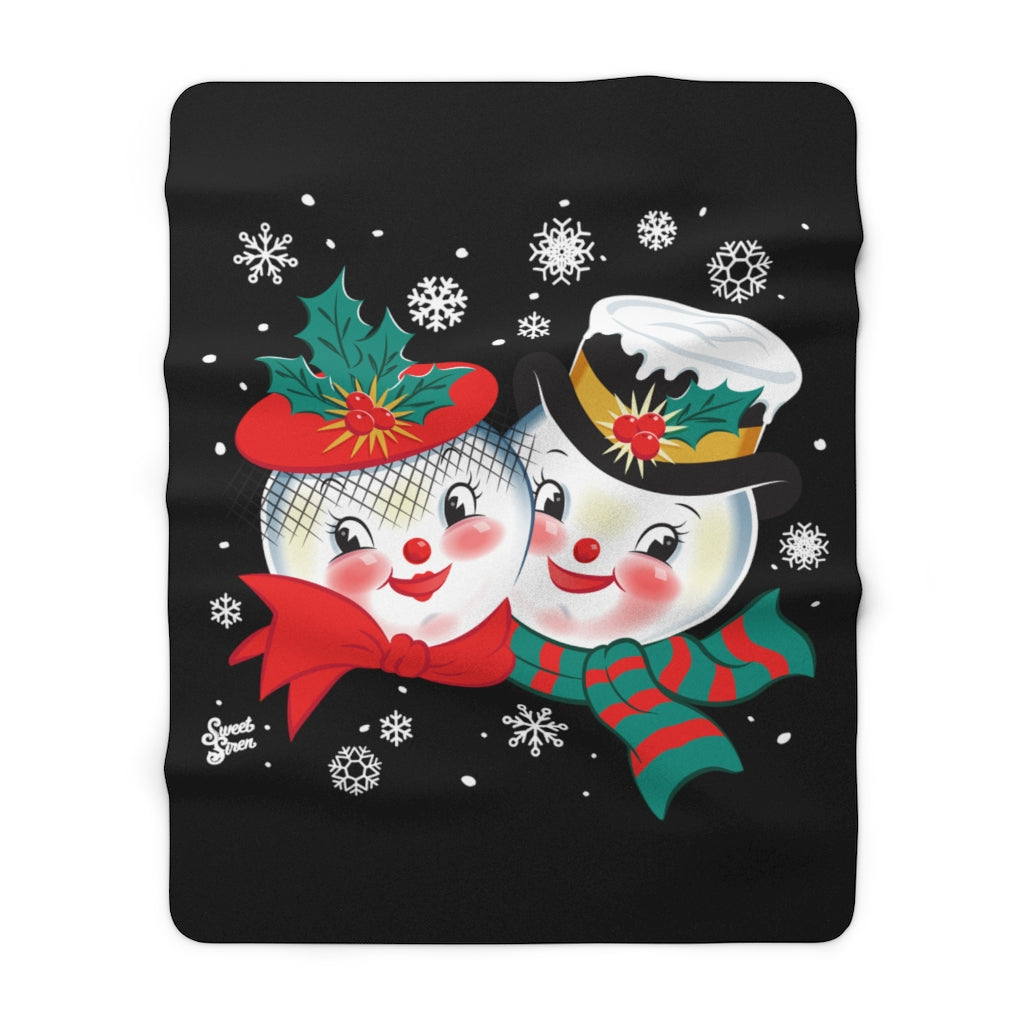 Snowed In -Black- Sherpa Fleece Blanket