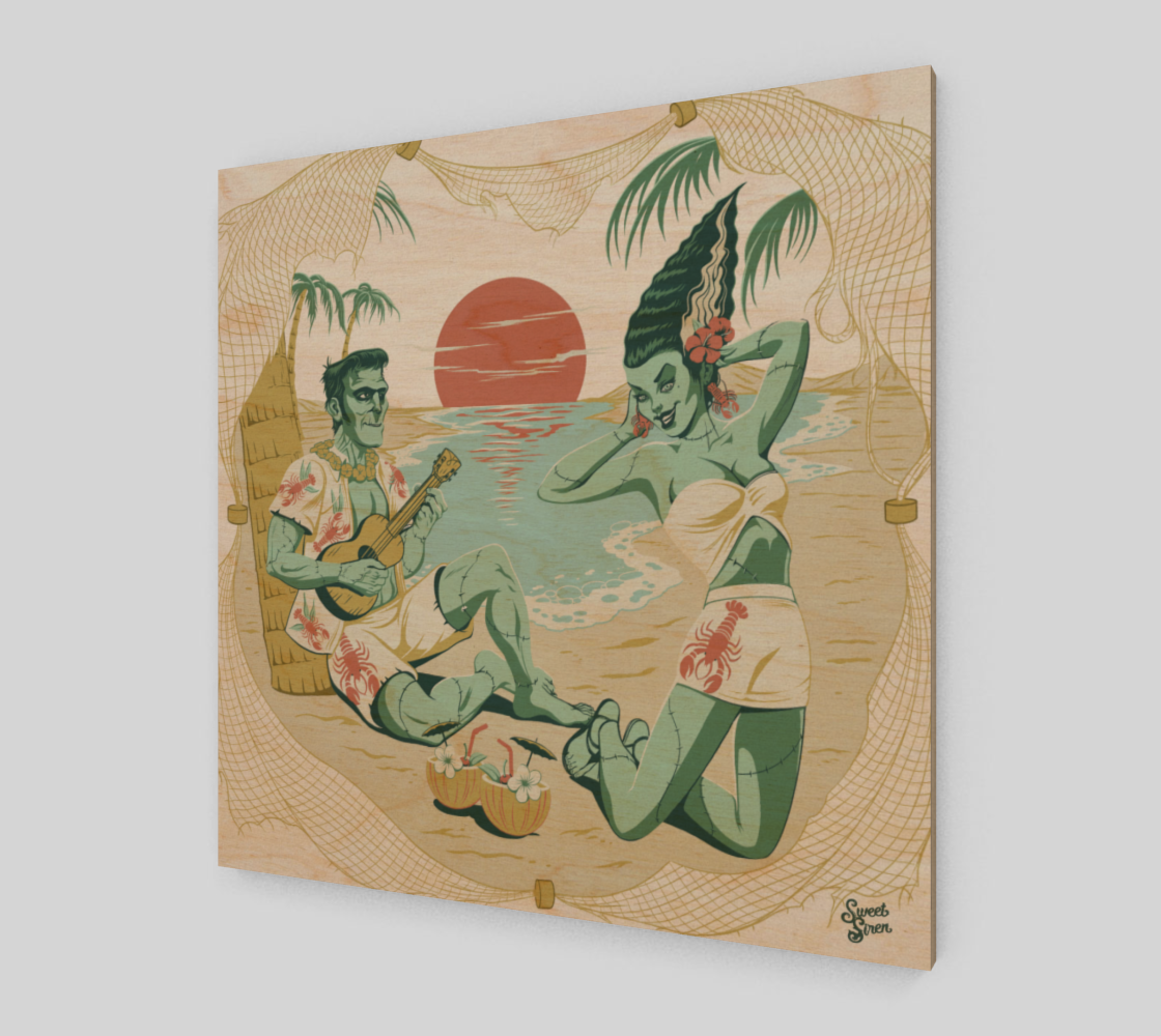 We're Alive! -Wood Print - Gold Ink 8"x8"