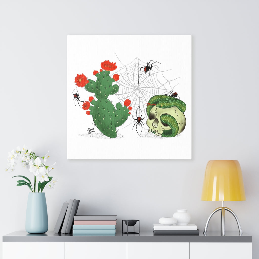 Goth Western Spiderweb - Canvas Print