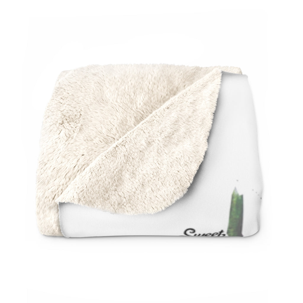 Peppermint Spider Web - White - Sherpa Fleece Blanket