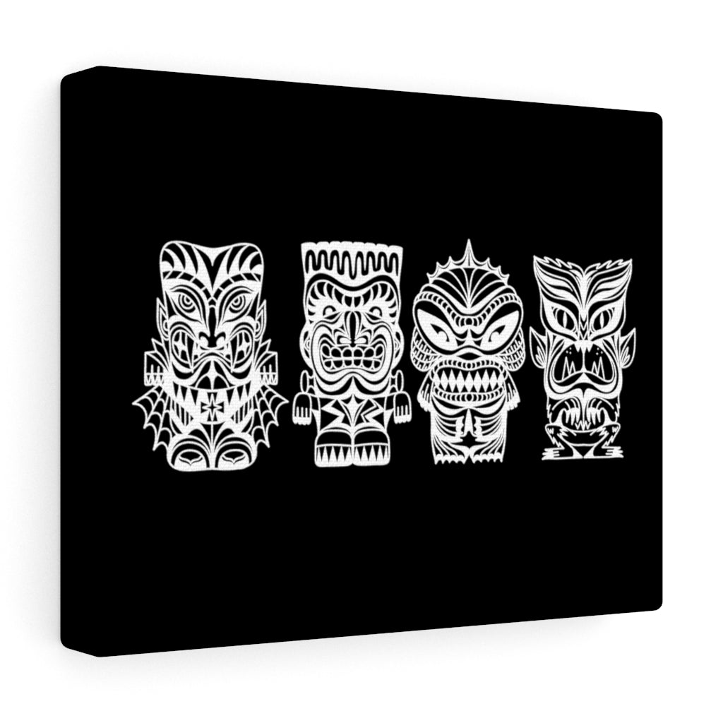Tiki Monsters - Canvas 10"x 8" - Black