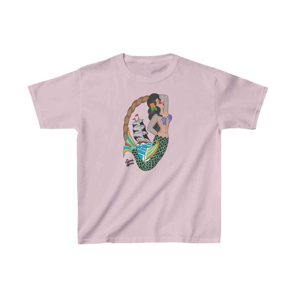 Sweet Siren Tattoo Mermaid - Youth Kids Tee