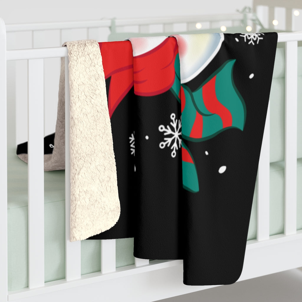 Snowed In -Black- Sherpa Fleece Blanket
